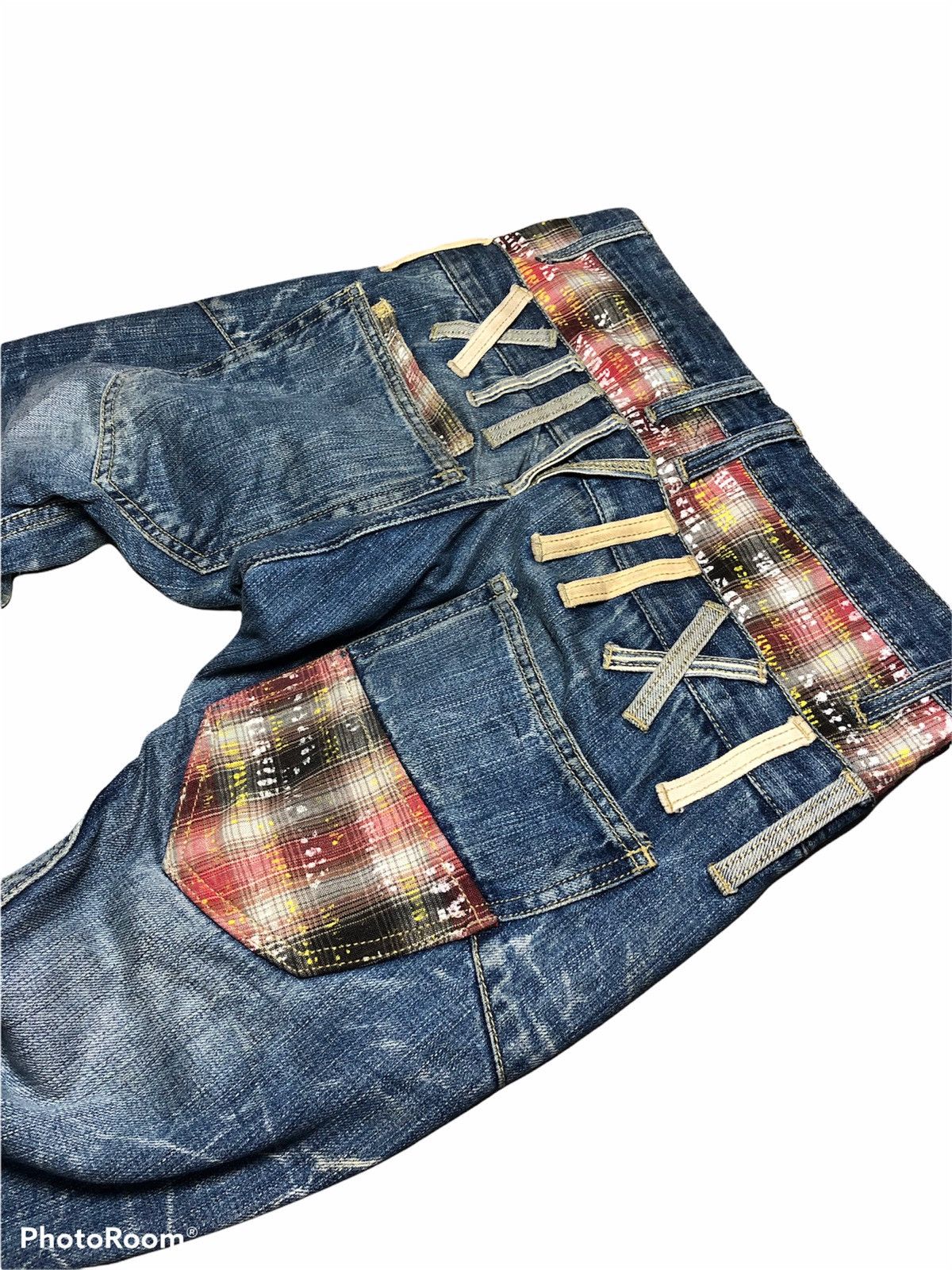 If Six Was Nine Double Waist Patches Twist Denim by Nylaus Size US 29 - 3 Thumbnail