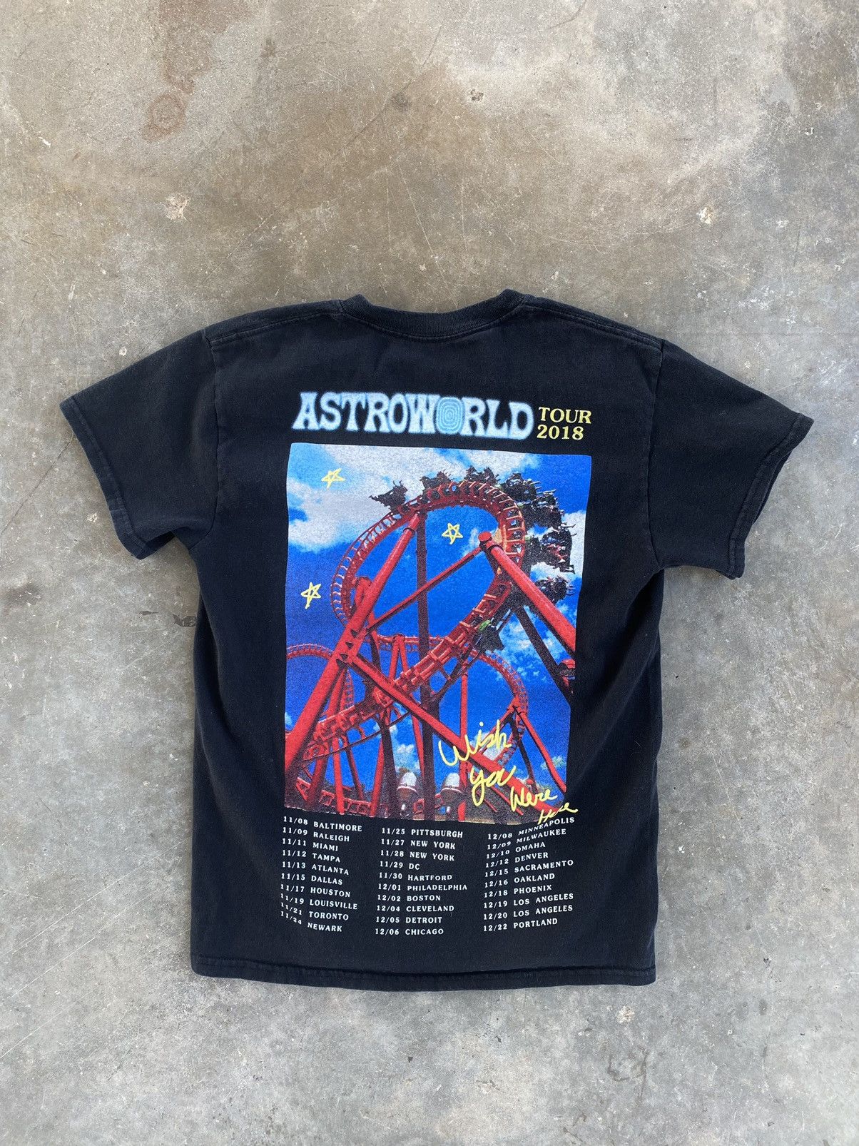 image of Travis Scott Astroworld Rollercoaster Black Tee Small Ts, Men's