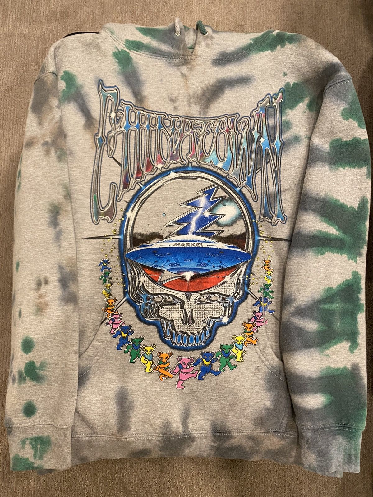 Chinatown Market x Grateful Dead Mountain on sale Hoodie Blue Tie Dye Size Medium