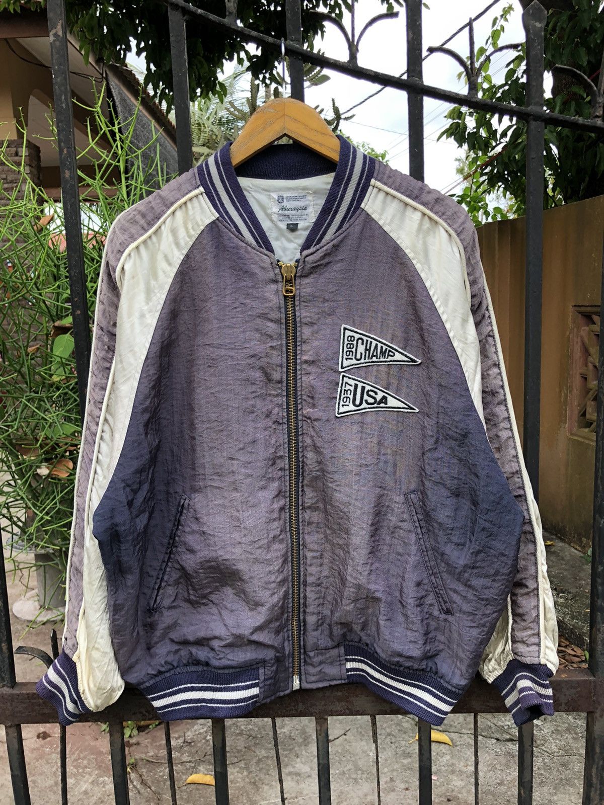 Vintage Vintage Distressed Champion Track USA Varsity Jacket Size US L / EU 52-54 / 3 - 2 Thumbnail