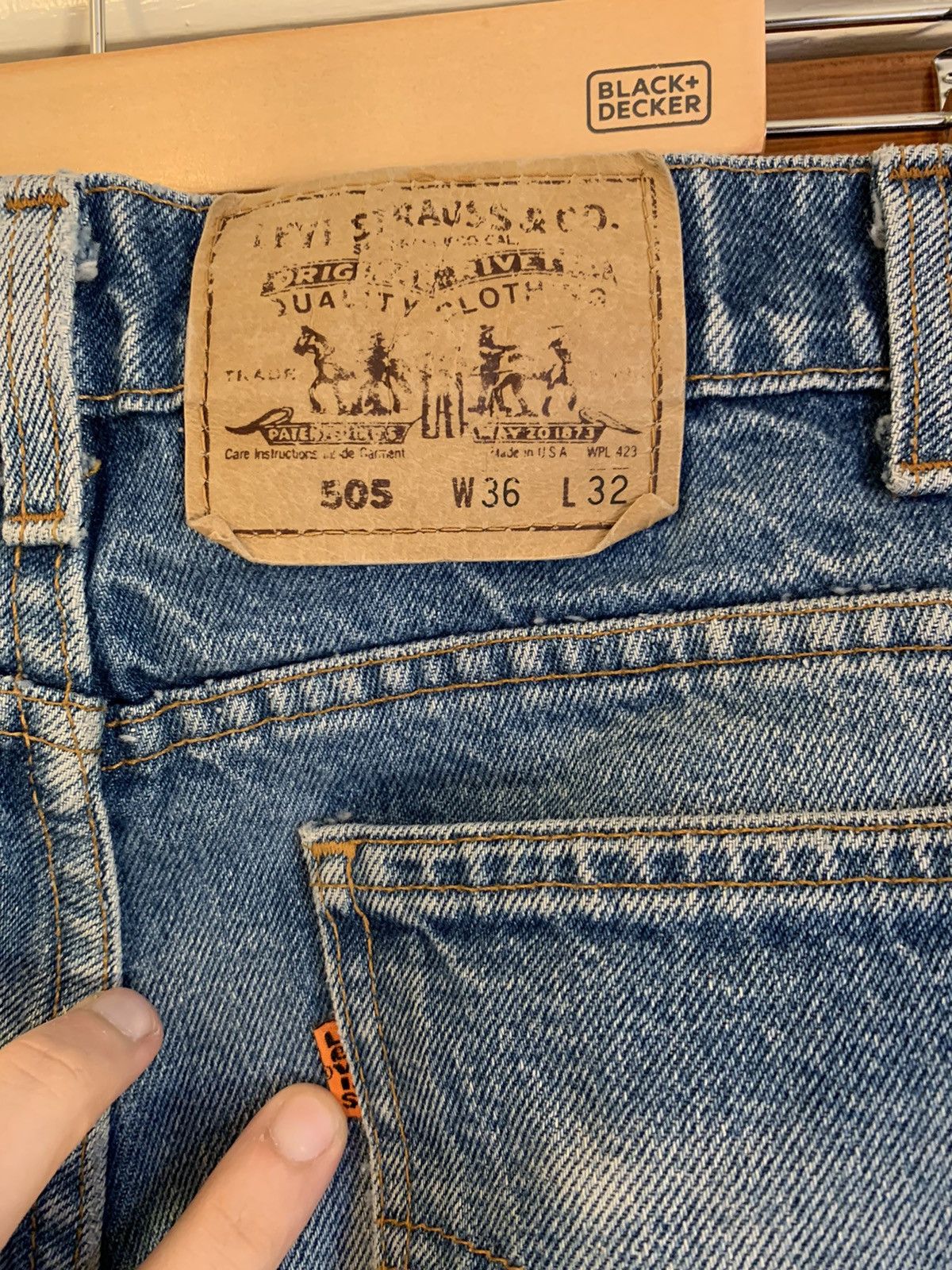 Levi's × Vintage *RARE* Vintage Levi’s 505 Orange Tab USA Made Denim Jeans Size US 36 / EU 52 - 7 Thumbnail