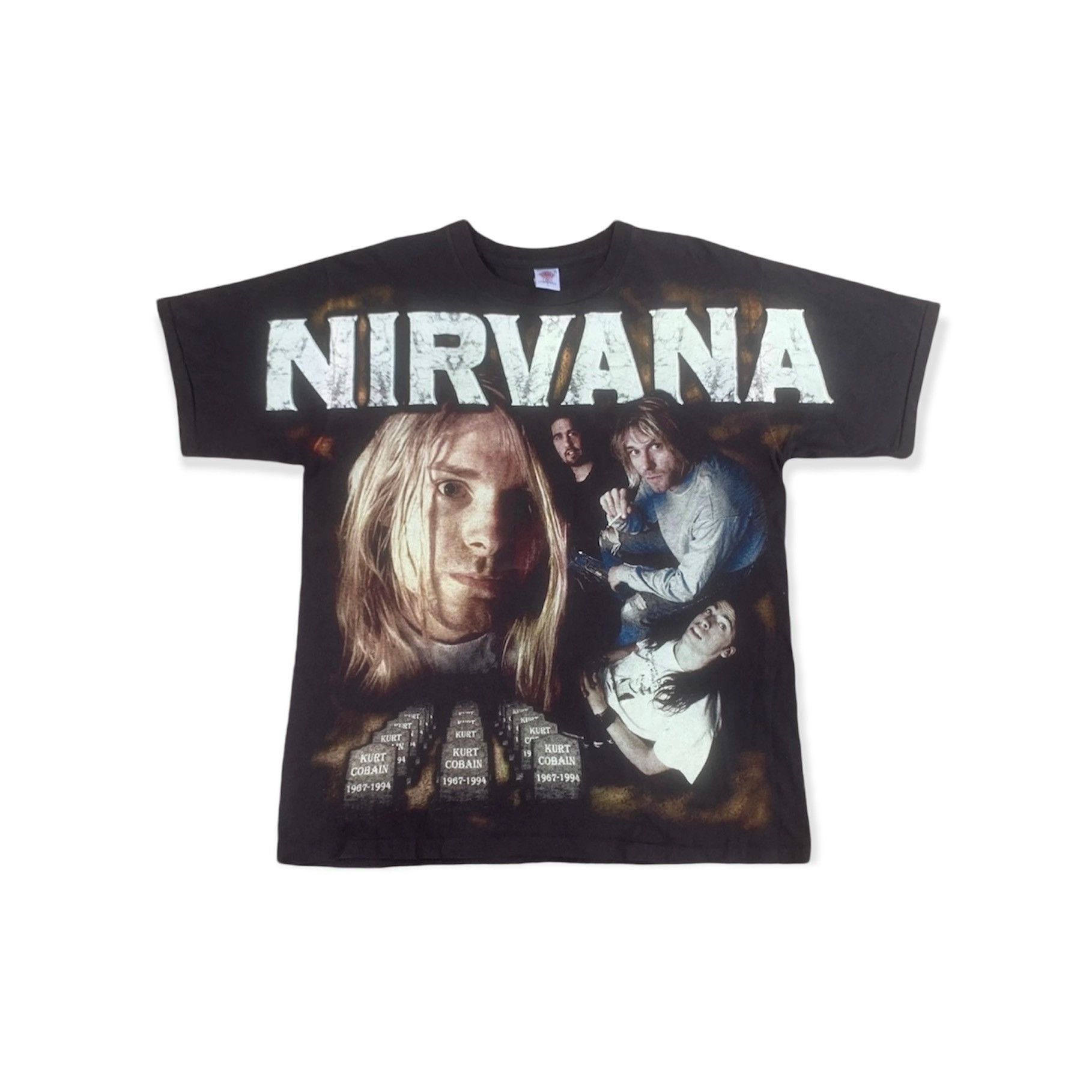 Nirvana band tshirts nirvana kurt cobain all over print Grailed