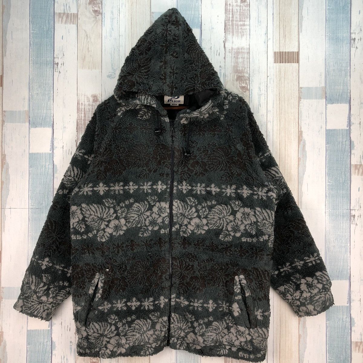 Vintage Vintage Piko Hawaiian Longboard Wear Hoodie Fleece Size US M / EU 48-50 / 2 - 1 Thumbnail