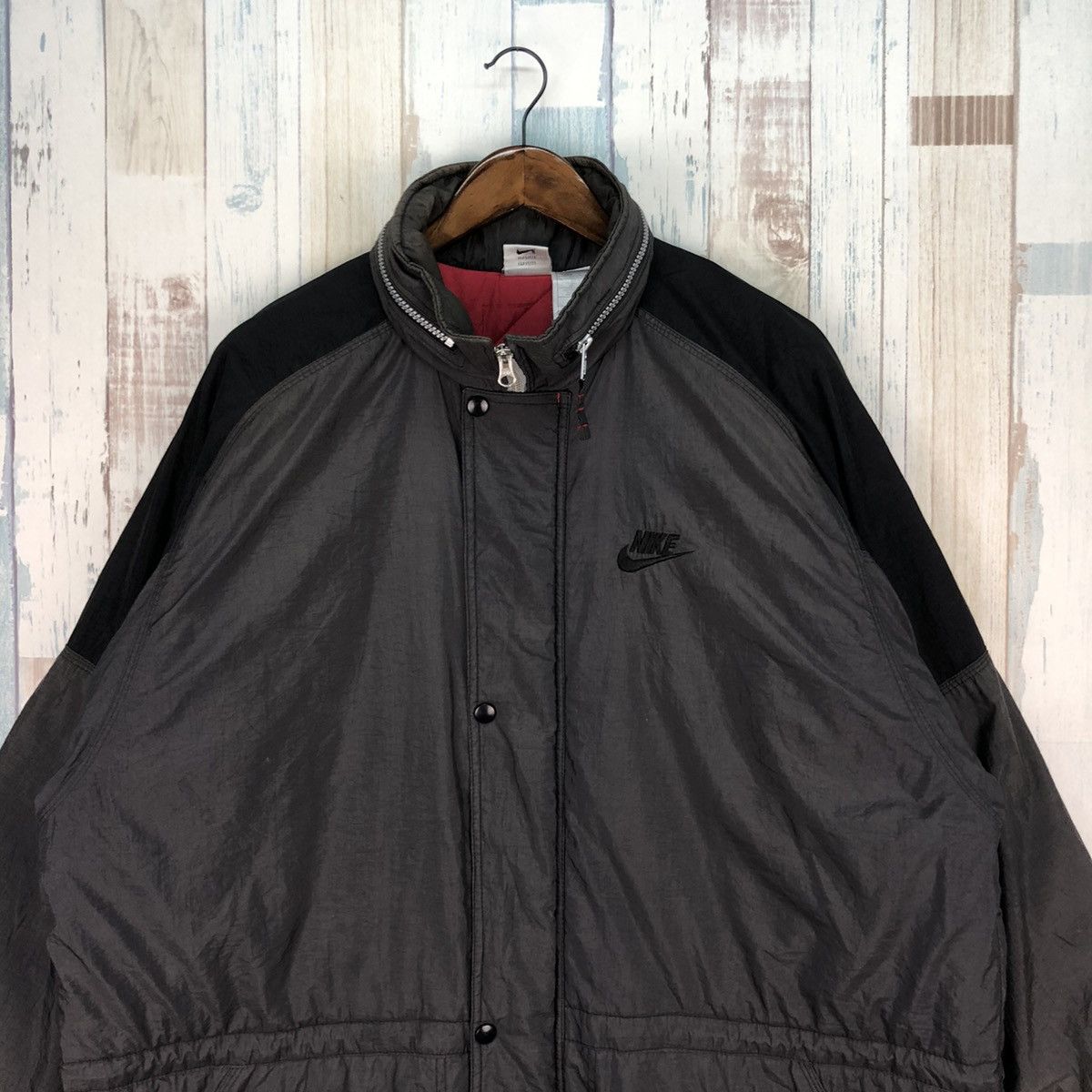 Nike × Vintage Vintage 90s Nike Big Logo Long Jacket Size US L / EU 52-54 / 3 - 5 Thumbnail