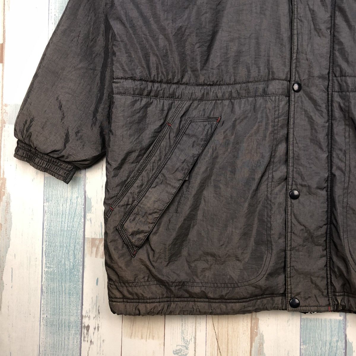 Nike × Vintage Vintage 90s Nike Big Logo Long Jacket Size US L / EU 52-54 / 3 - 7 Thumbnail