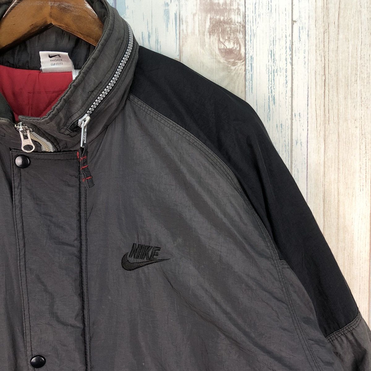 Nike × Vintage Vintage 90s Nike Big Logo Long Jacket Size US L / EU 52-54 / 3 - 8 Thumbnail