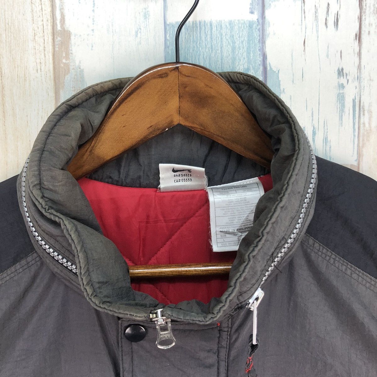 Nike × Vintage Vintage 90s Nike Big Logo Long Jacket Size US L / EU 52-54 / 3 - 9 Thumbnail