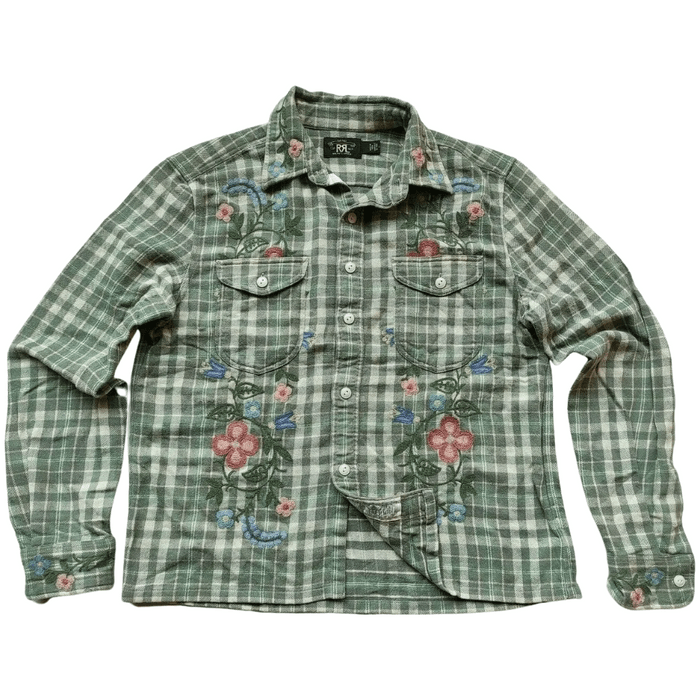 Rrl Ralph Lauren Double Rl Womens Floral Embroidered Workshirt 395 Grailed