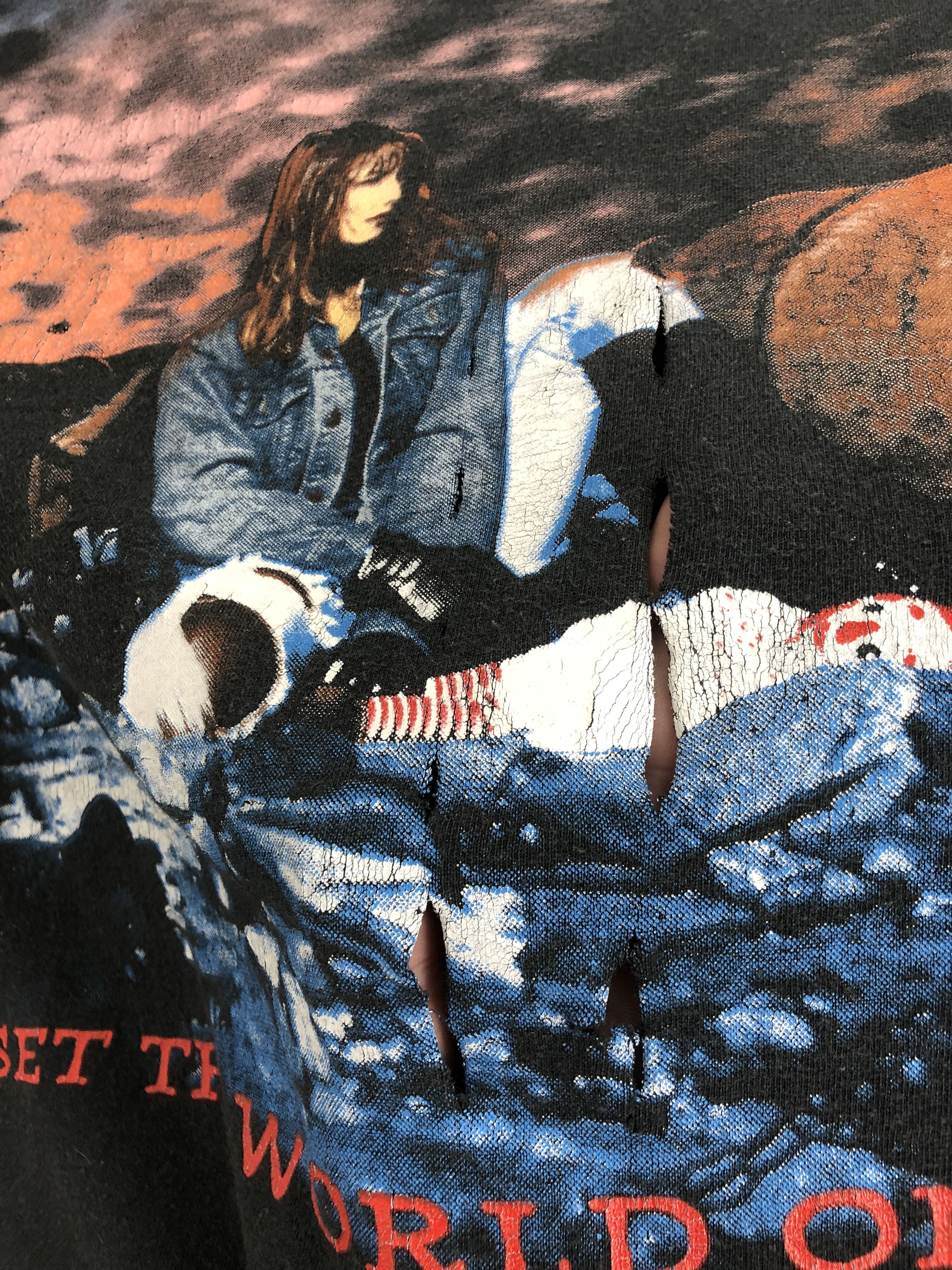 Band Tees Vintage 1993 Annihilator Set The World On Fire (Death Angel Size US XL / EU 56 / 4 - 4 Thumbnail