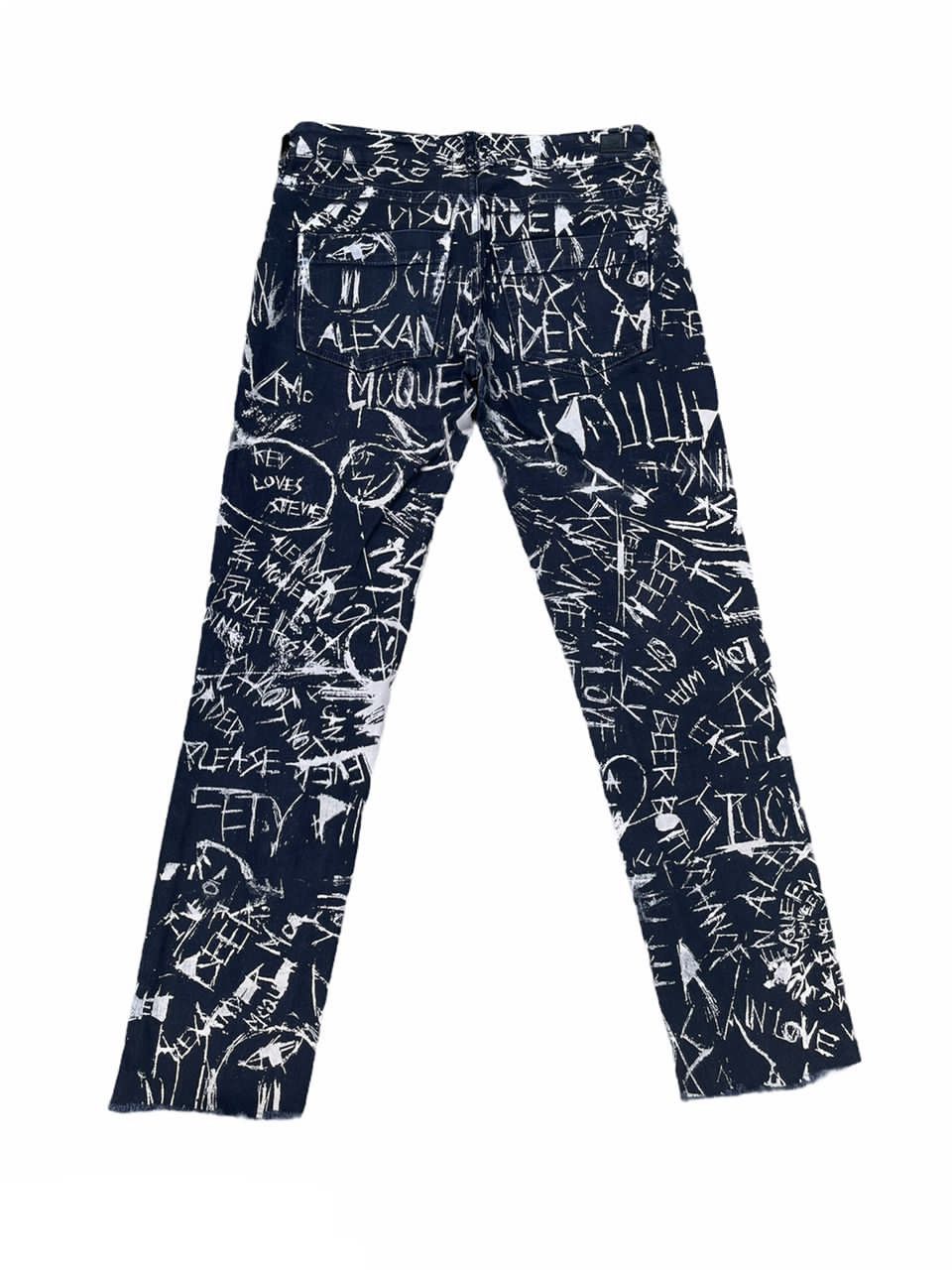 Alexander McQueen McQ By Alexander McQueen Graffiti Print Skinny Jeans Size US 28 / EU 44 - 5 Thumbnail
