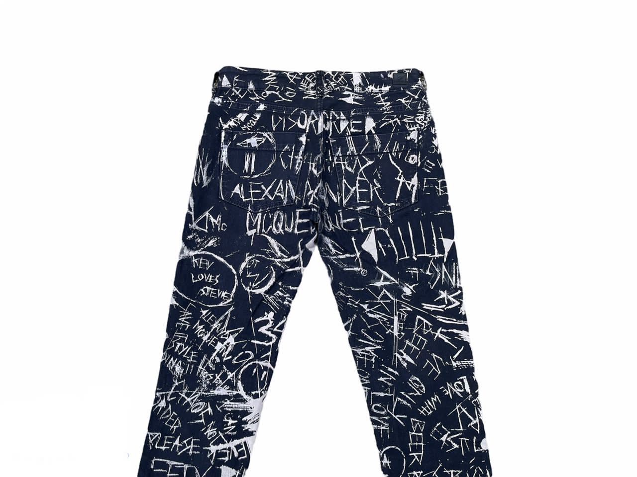 Alexander McQueen McQ By Alexander McQueen Graffiti Print Skinny Jeans Size US 28 / EU 44 - 8 Thumbnail