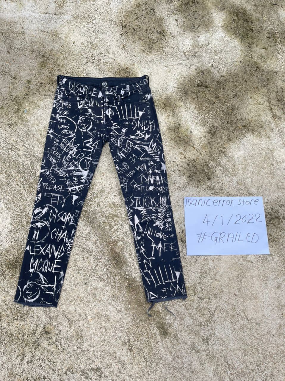 Alexander McQueen McQ By Alexander McQueen Graffiti Print Skinny Jeans Size US 28 / EU 44 - 25 Thumbnail