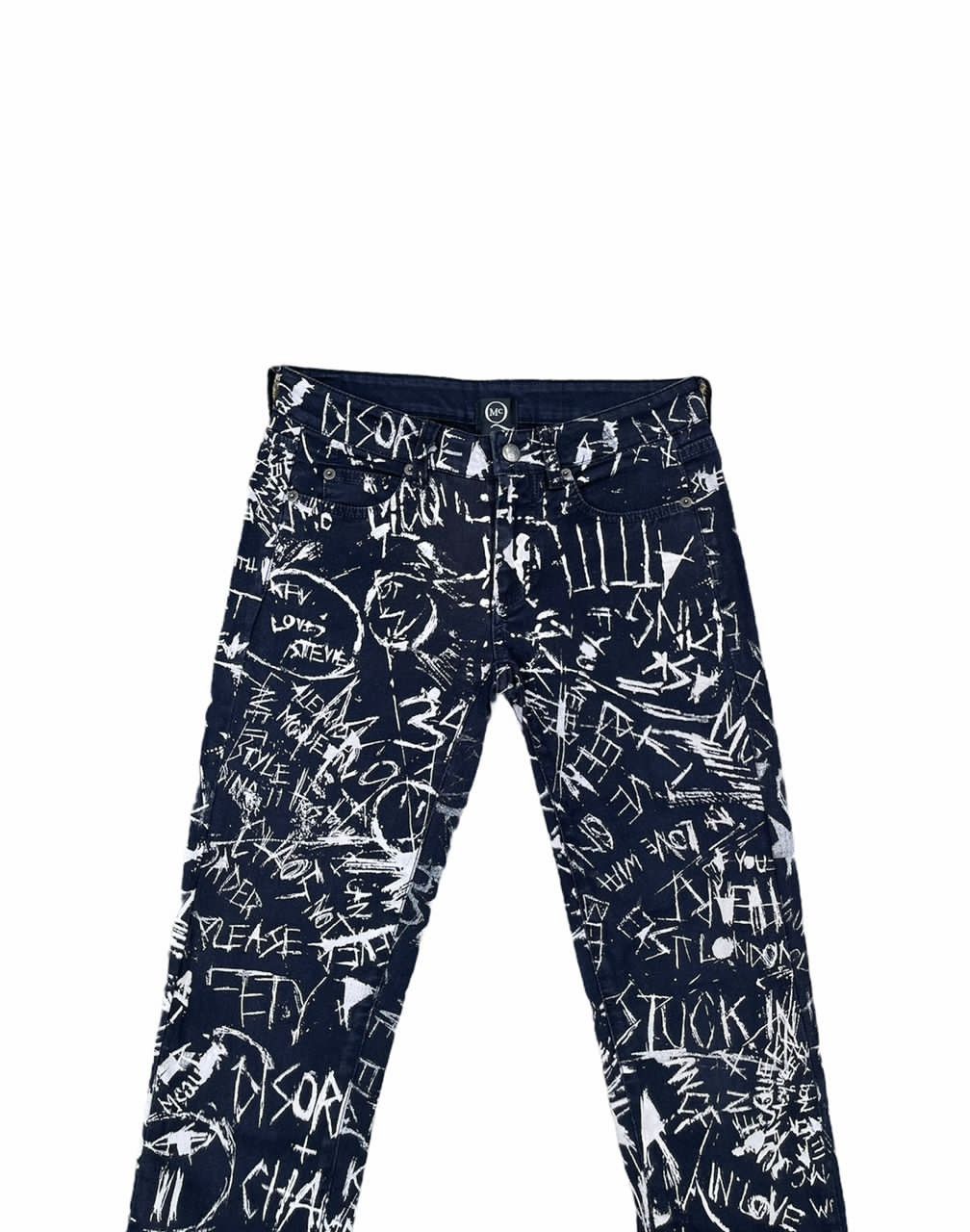 Alexander McQueen McQ By Alexander McQueen Graffiti Print Skinny Jeans Size US 28 / EU 44 - 4 Thumbnail