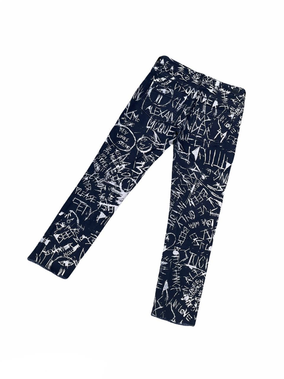 Alexander McQueen McQ By Alexander McQueen Graffiti Print Skinny Jeans Size US 28 / EU 44 - 6 Thumbnail