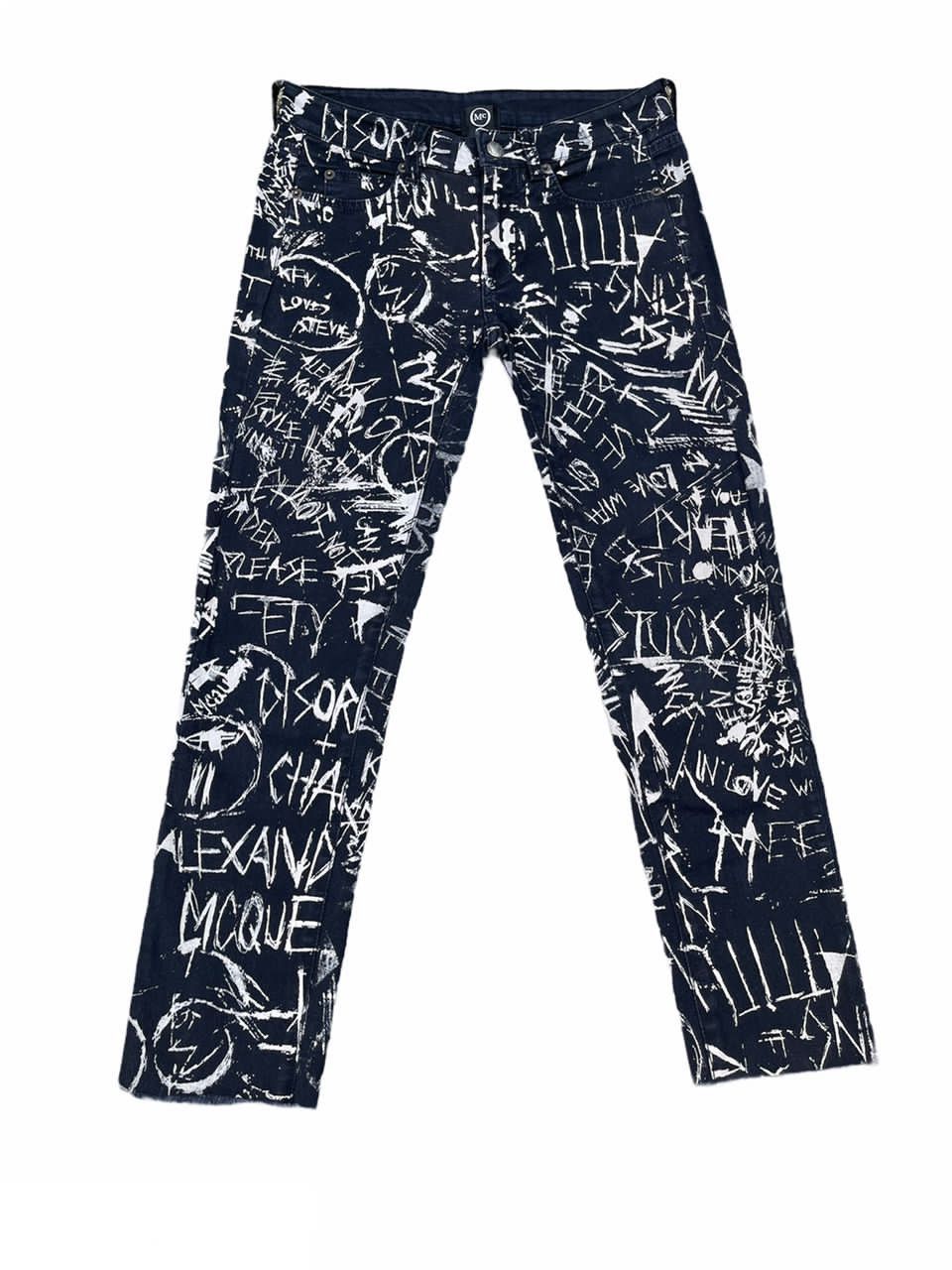 Alexander McQueen McQ By Alexander McQueen Graffiti Print Skinny Jeans Size US 28 / EU 44 - 1 Thumbnail