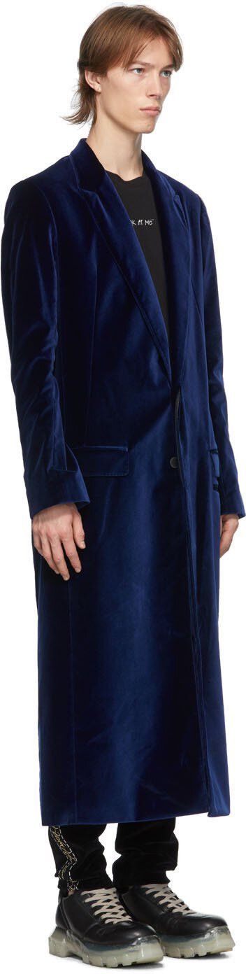 Haider Ackermann Last Drop Haider Ackermann Blue Velvet Coat Grailed 5185