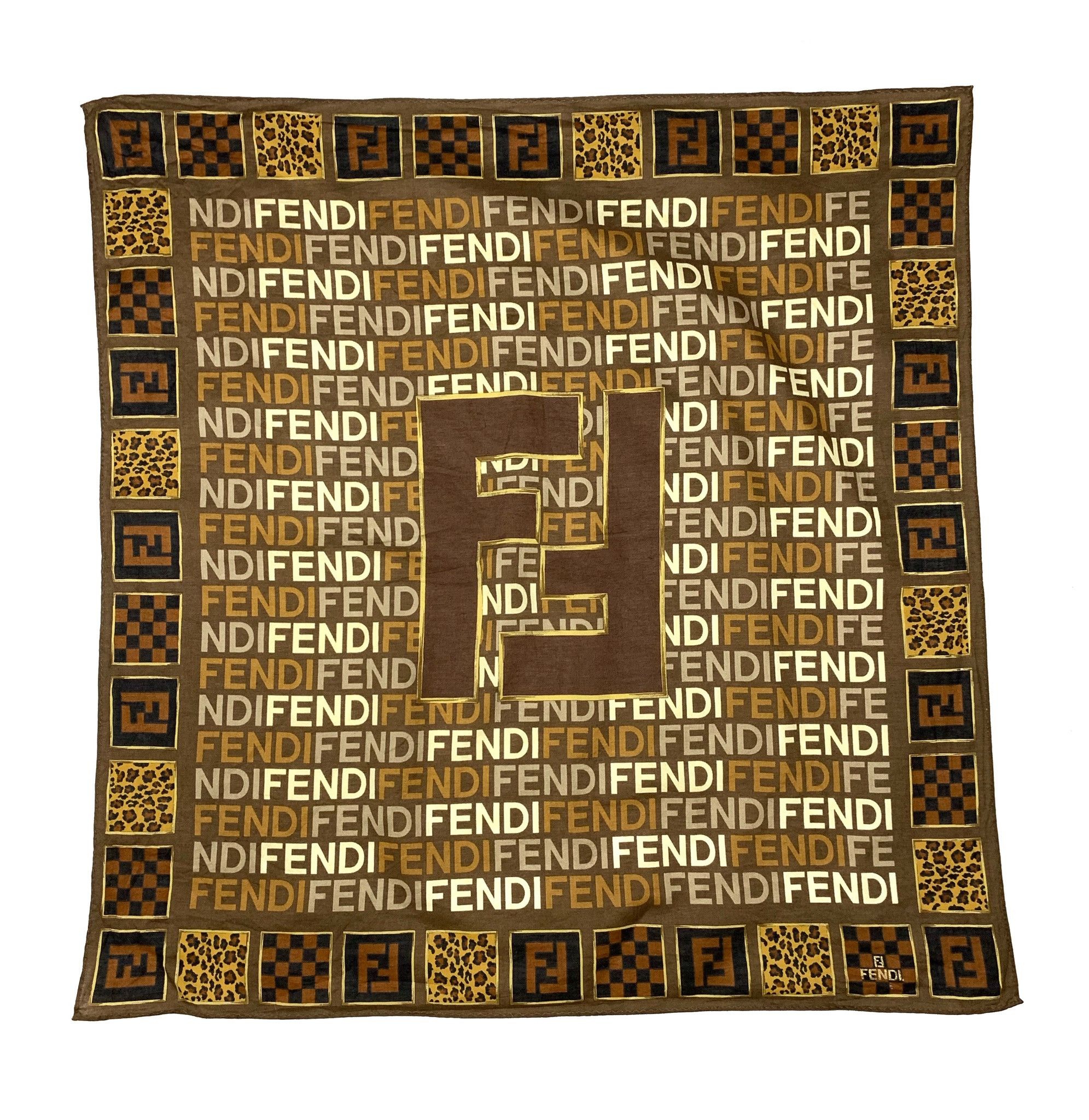 Fendi Iconic Fendi Made In Italy Monogram FF Handkerchief/Scarves | Grailed