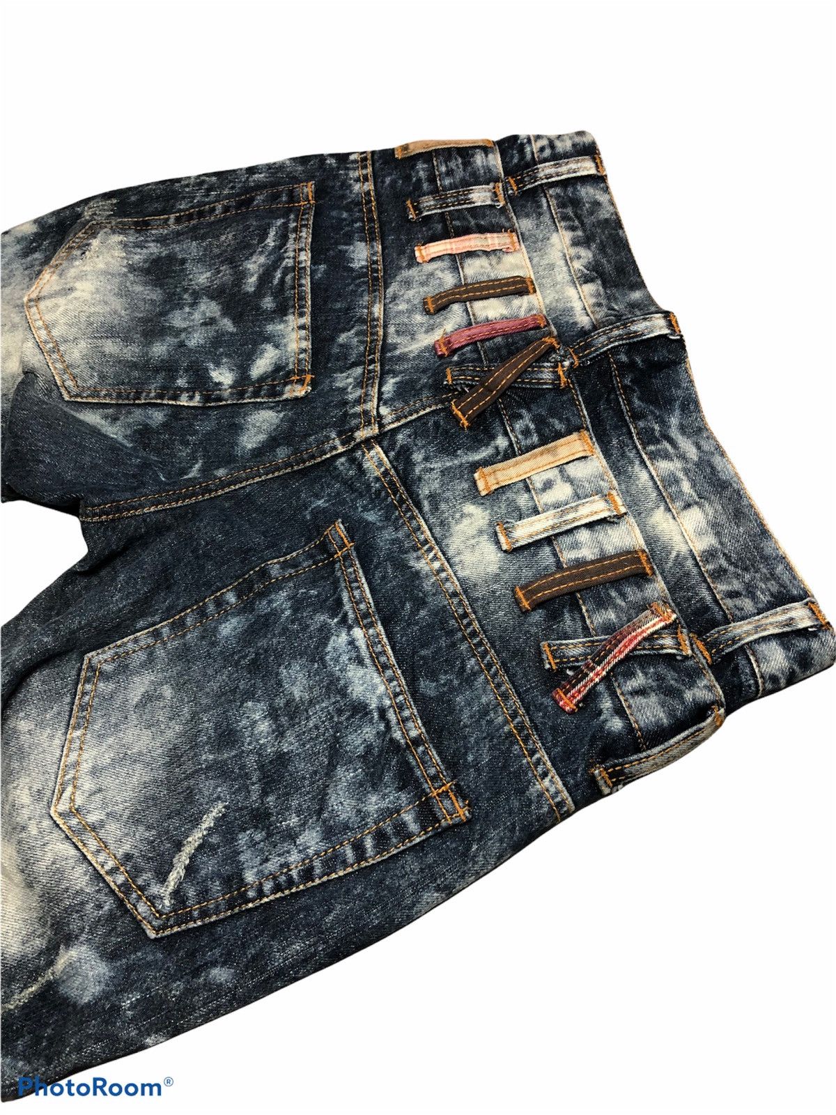 Bleach ⚡️RARE⚡️Bleach Explosion Double Waist Denim Size US 31 - 6 Thumbnail