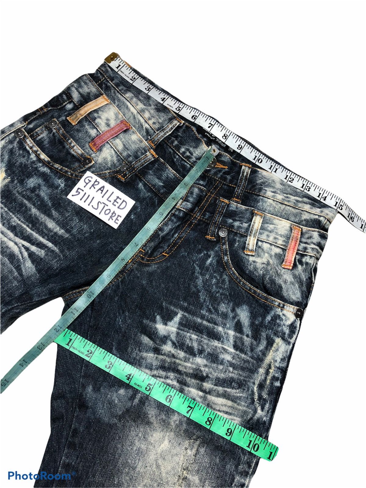 Bleach ⚡️RARE⚡️Bleach Explosion Double Waist Denim Size US 31 - 7 Thumbnail