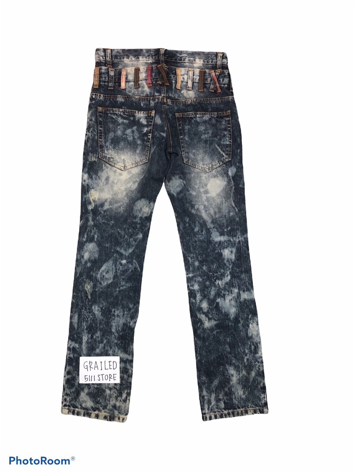 Bleach ⚡️RARE⚡️Bleach Explosion Double Waist Denim Size US 31 - 2 Thumbnail