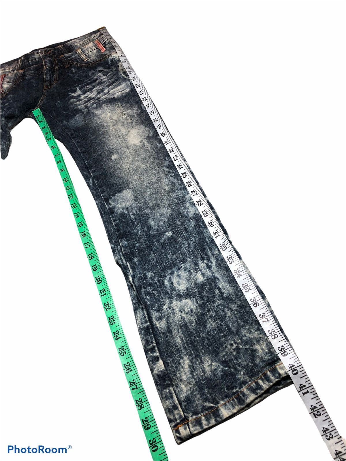 Bleach ⚡️RARE⚡️Bleach Explosion Double Waist Denim Size US 31 - 8 Thumbnail