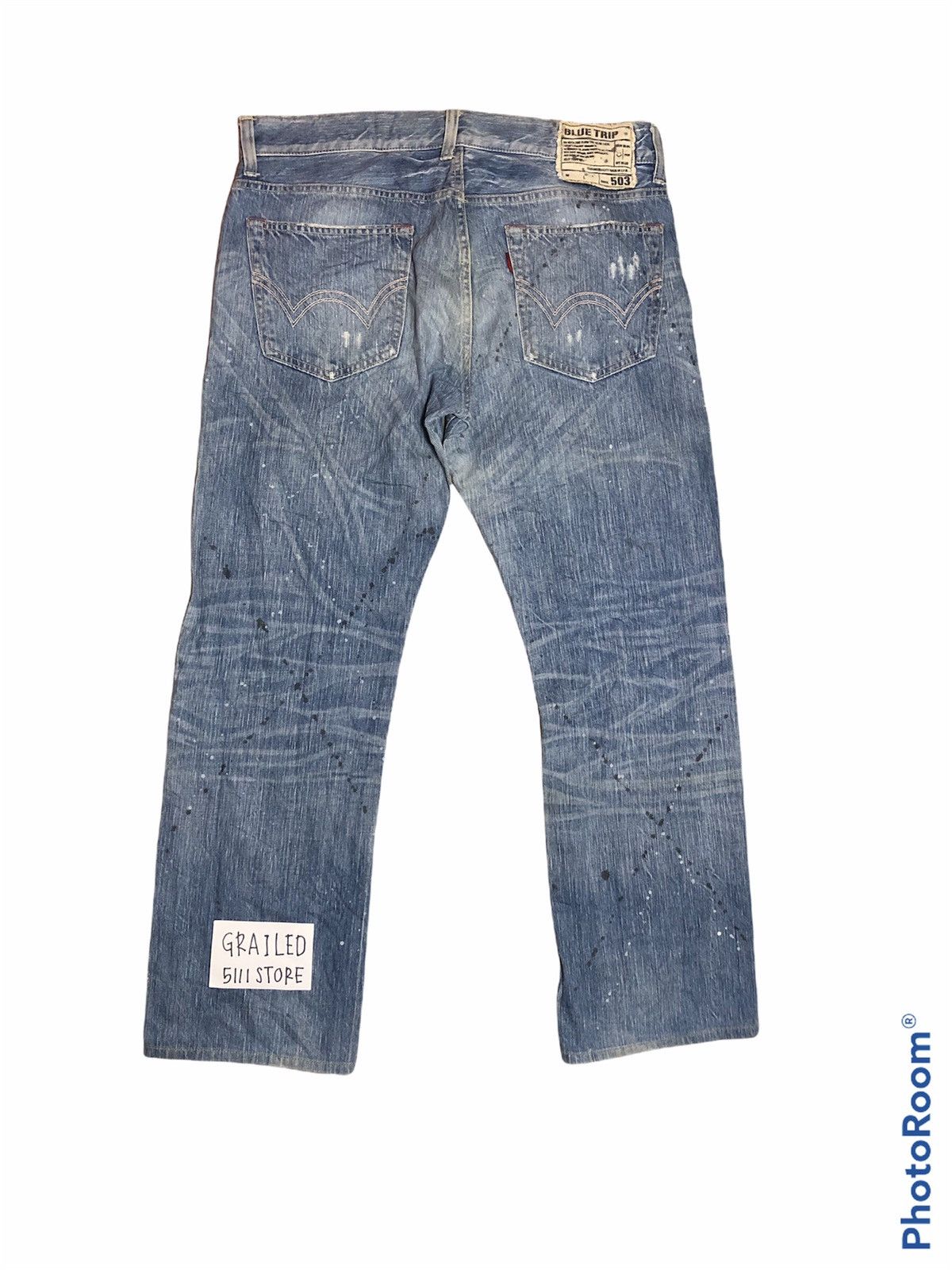 Edwin VINTAGE PAINTED EDWIN DISTRESSED DENIM Size US 37 - 2 Thumbnail
