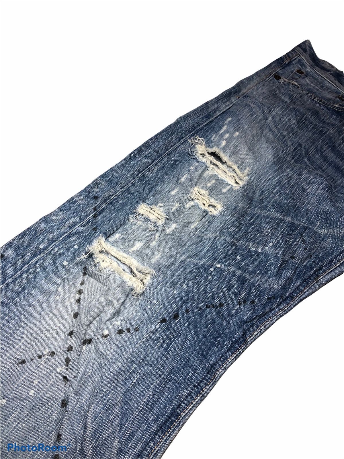Edwin VINTAGE PAINTED EDWIN DISTRESSED DENIM Size US 37 - 5 Thumbnail