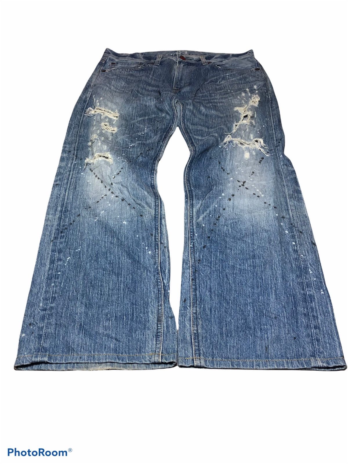 Edwin VINTAGE PAINTED EDWIN DISTRESSED DENIM Size US 37 - 3 Thumbnail