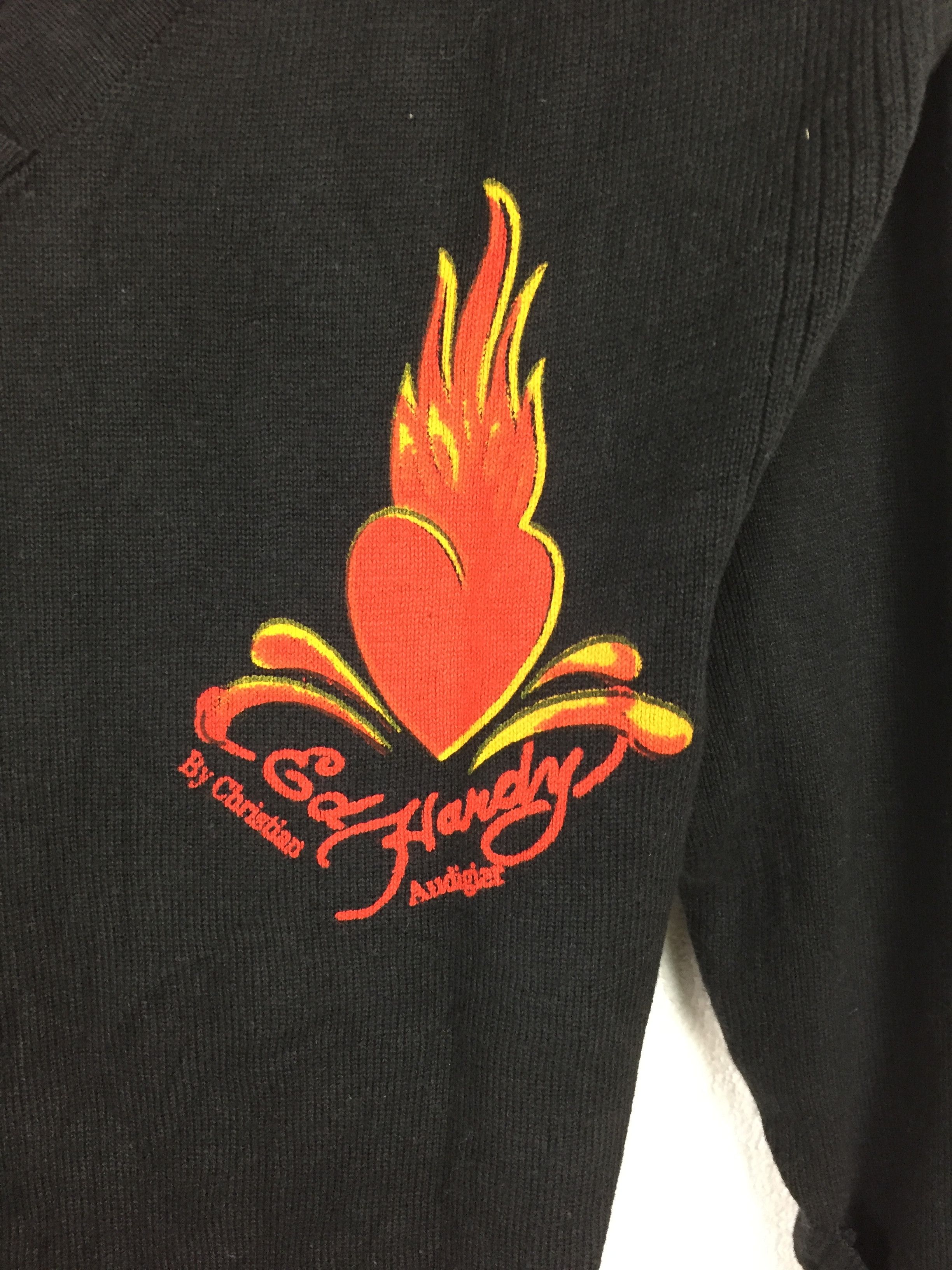 Christian Audigier ED HARDY V NECK BLACK LONG SLEEVES Size L / US 10 / IT 46 - 2 Thumbnail