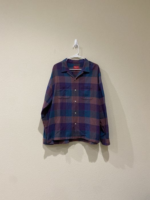 Supreme supreme shadow plaid flannel shirt | Grailed