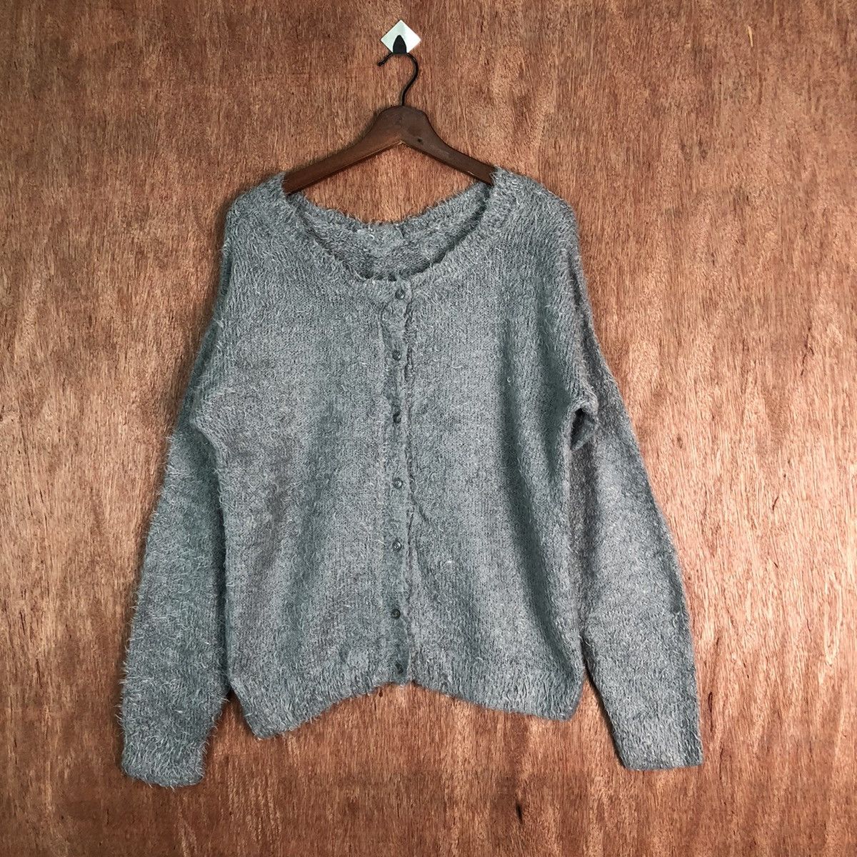 image of Homespun Knitwear Hypen World Gallery Shag Shaggy Fur Mohair Knitwear 6485 in Grey (Size Large)