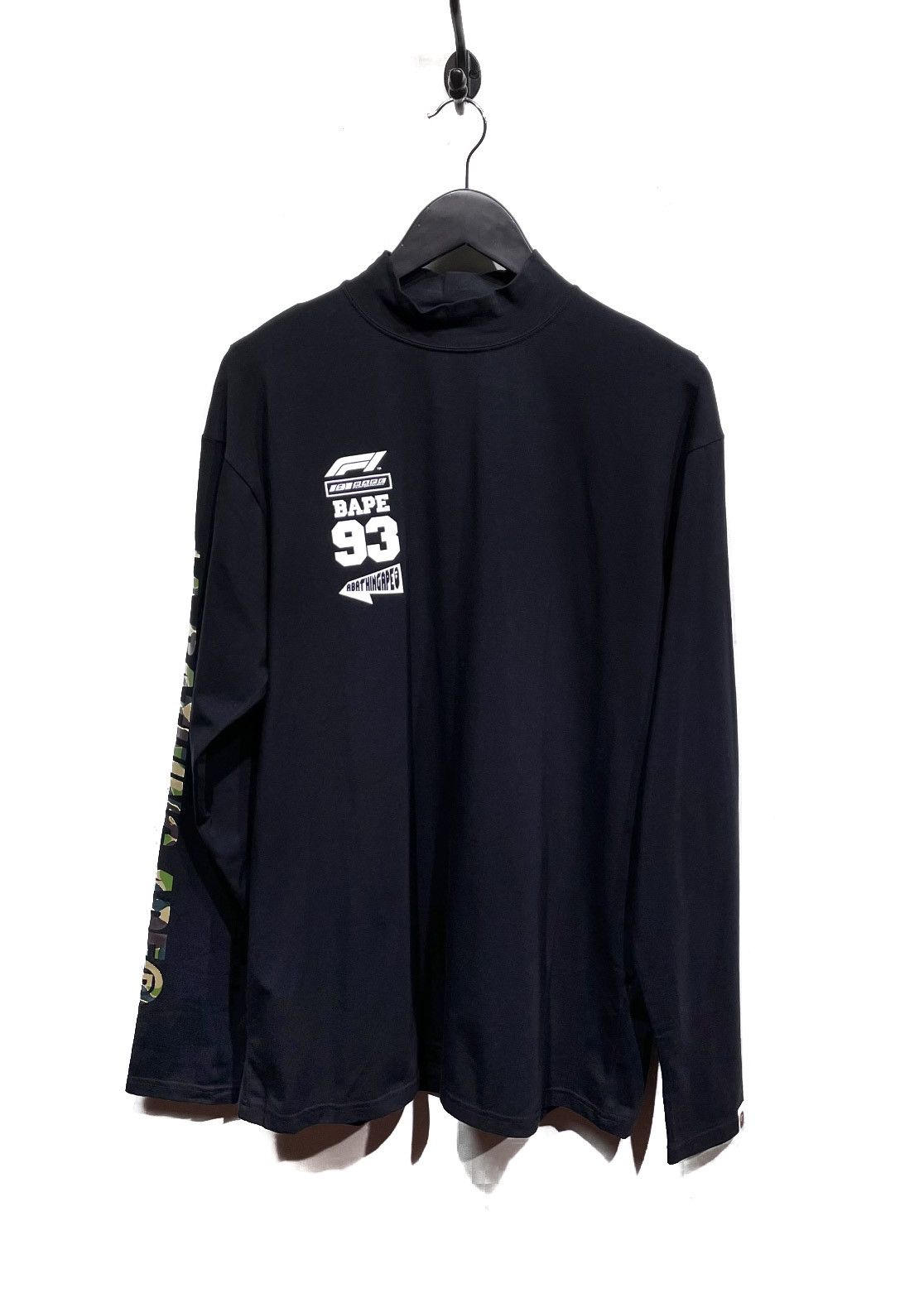Bape Bape Formula One Black Mock Neck Long Sleeves T-shirt Size US XL / EU 56 / 4 - 1 Thumbnail
