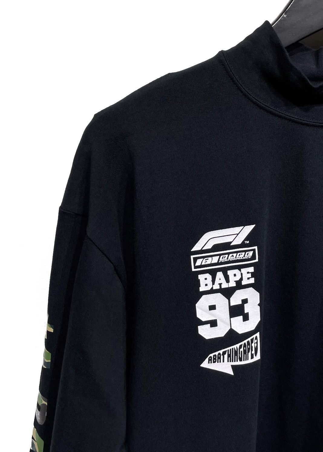 Bape Bape Formula One Black Mock Neck Long Sleeves T-shirt Size US XL / EU 56 / 4 - 3 Thumbnail