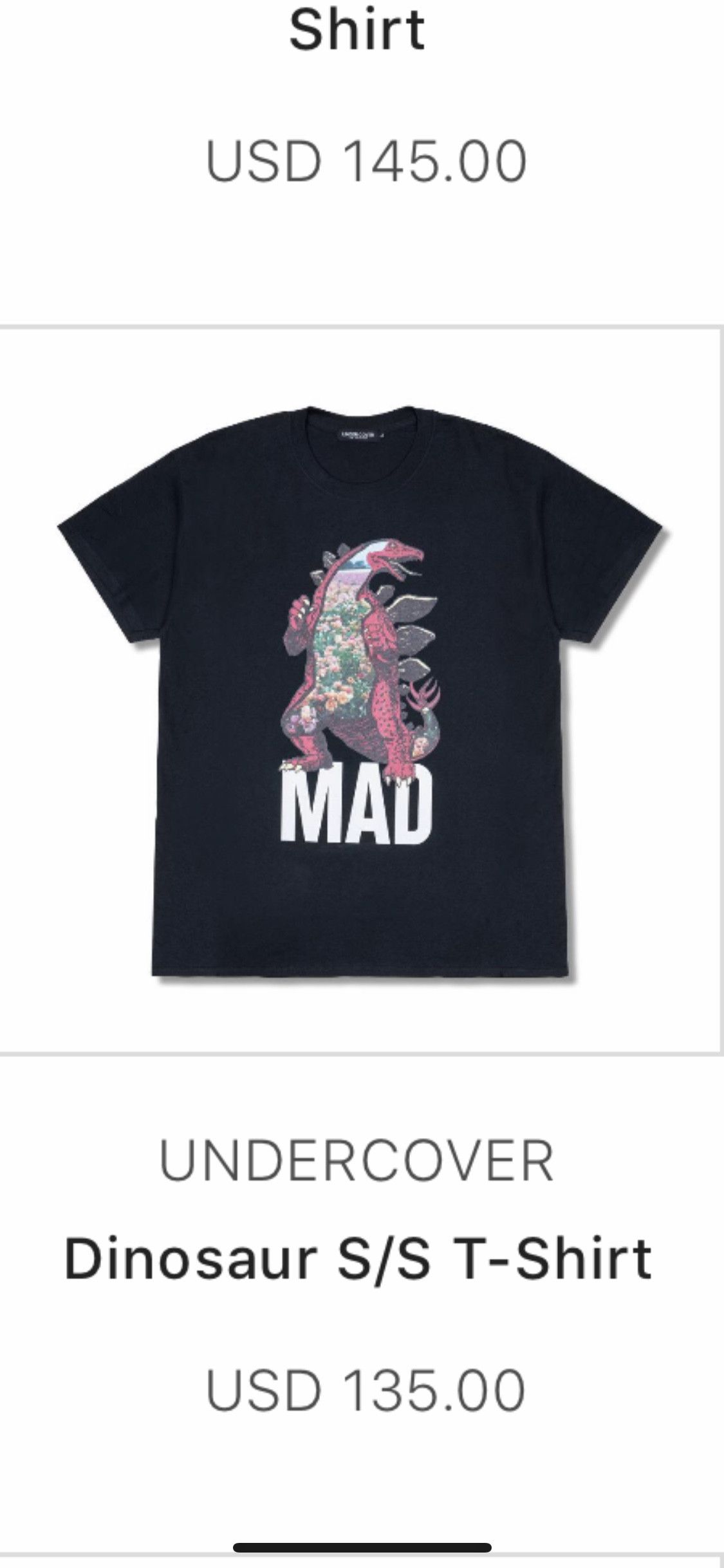 Hypebeast × Undercover UNDERCOVER Dinosaur Floral Landscape "MAD” T Shirt in Black Size US M / EU 48-50 / 2 - 2 Thumbnail
