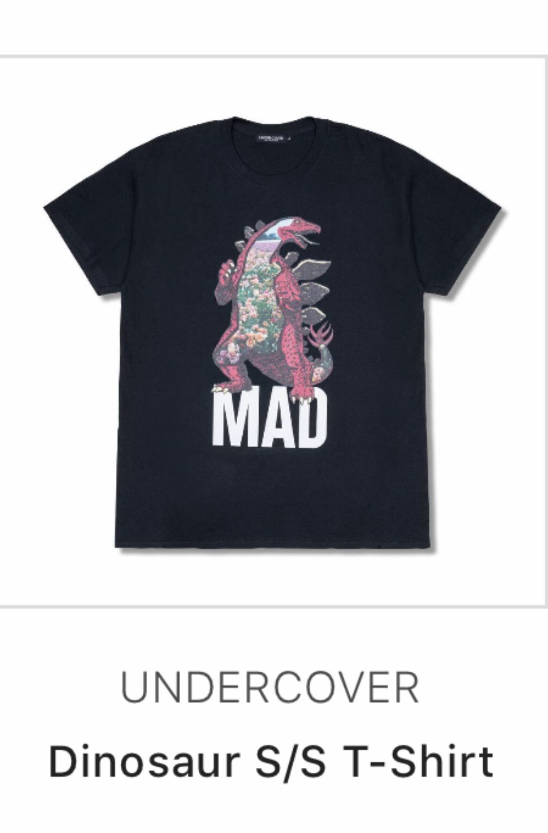 Hypebeast × Undercover UNDERCOVER Dinosaur Floral Landscape "MAD” T Shirt in Black Size US M / EU 48-50 / 2 - 1 Thumbnail