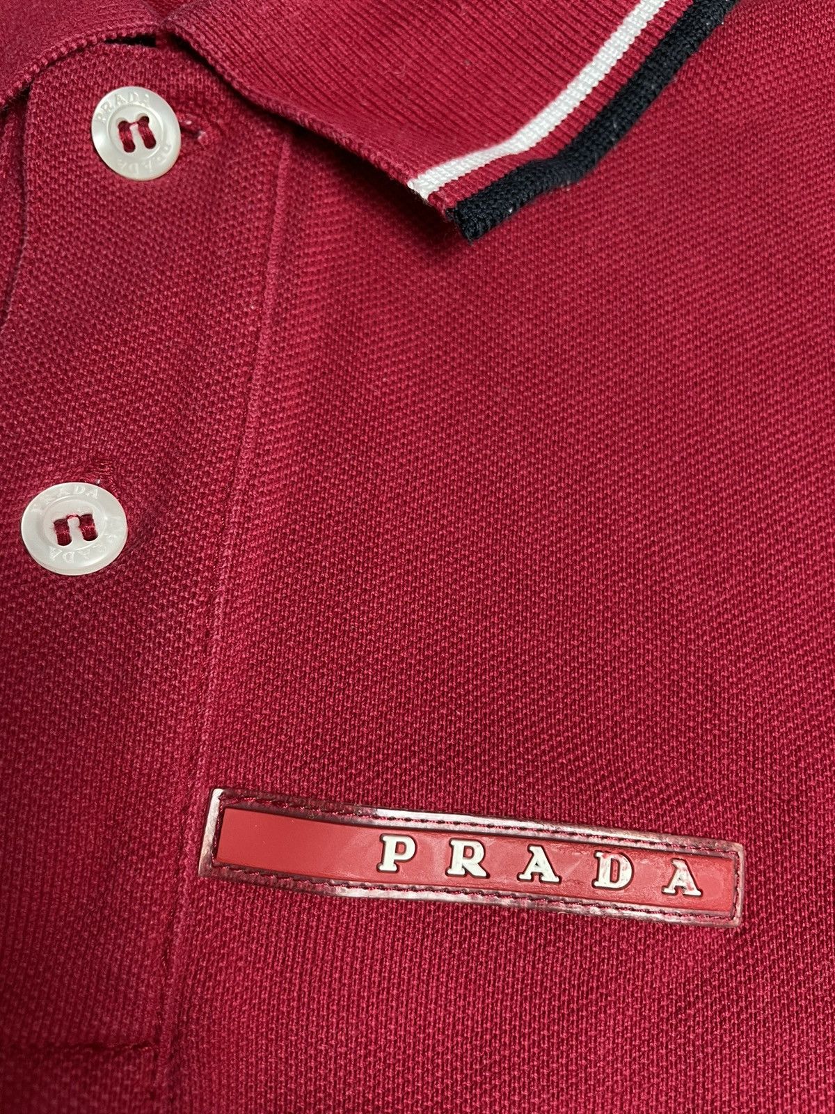 Prada Prada Red Tab Red Polo Shirt Size US S / EU 44-46 / 1 - 5 Thumbnail