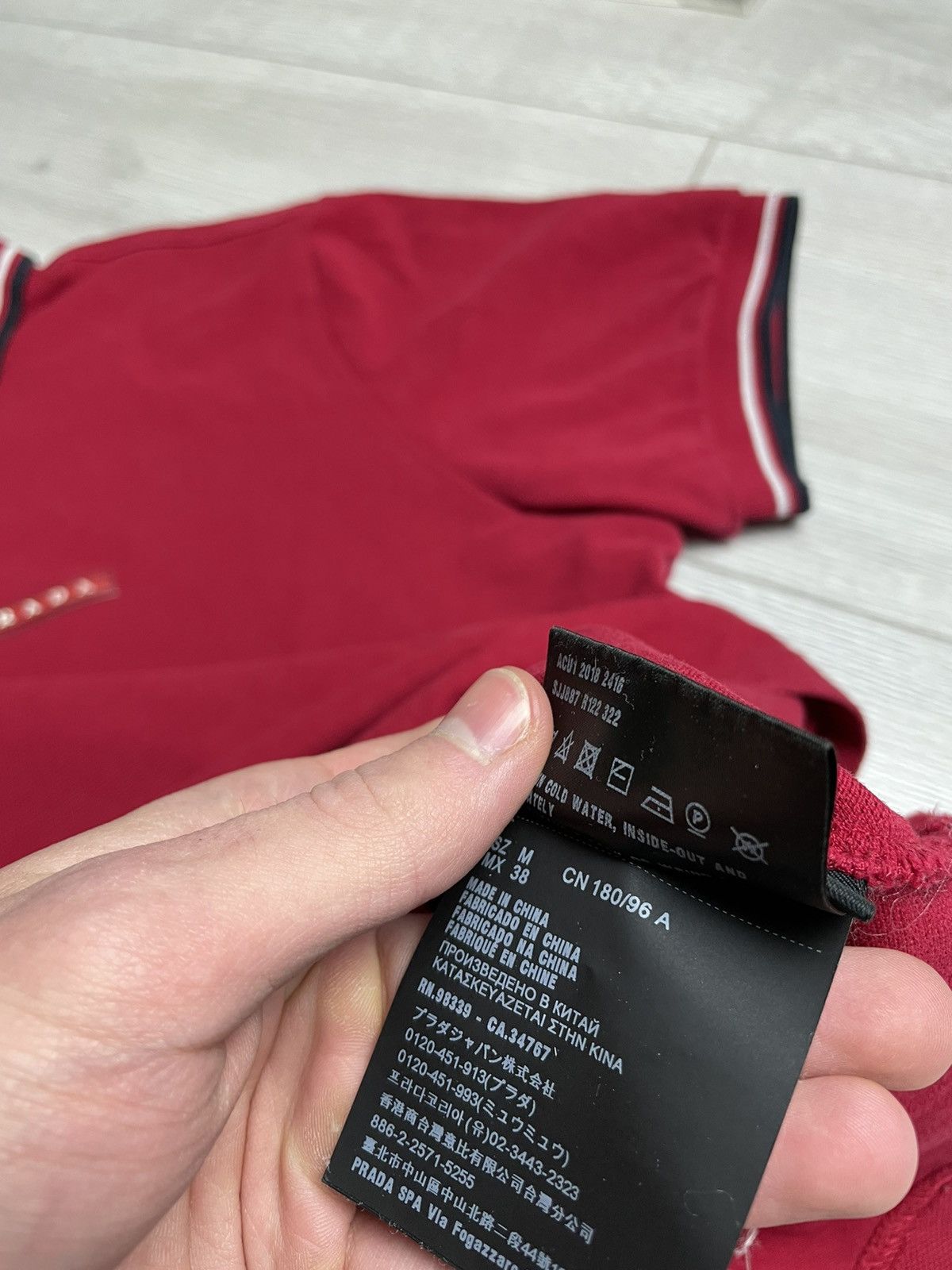Prada Prada Red Tab Red Polo Shirt Size US S / EU 44-46 / 1 - 9 Thumbnail