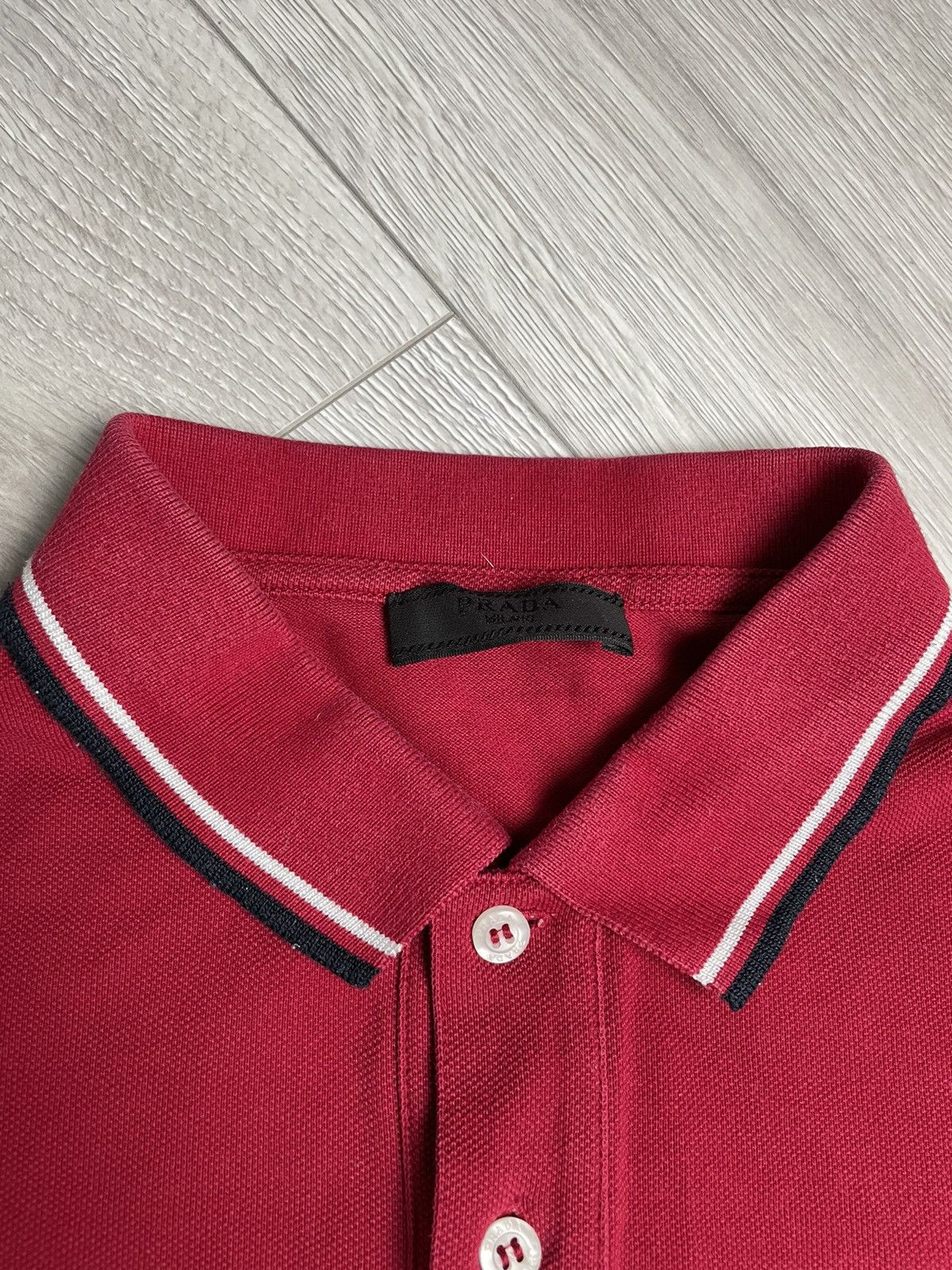 Prada Prada Red Tab Red Polo Shirt Size US S / EU 44-46 / 1 - 6 Thumbnail