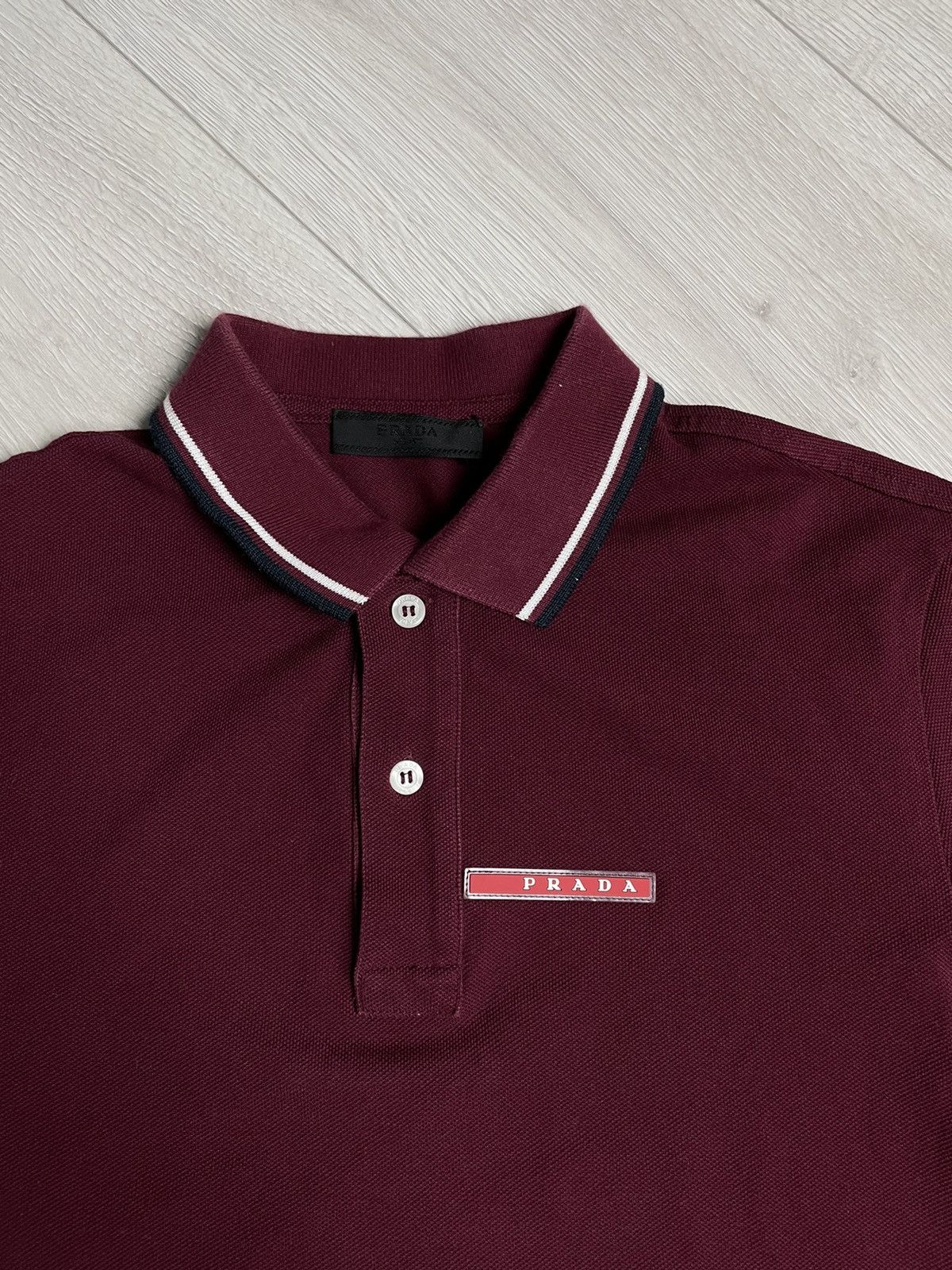 Prada Prada Red Tab Burgundy Polo Shirt Size US S / EU 44-46 / 1 - 4 Thumbnail
