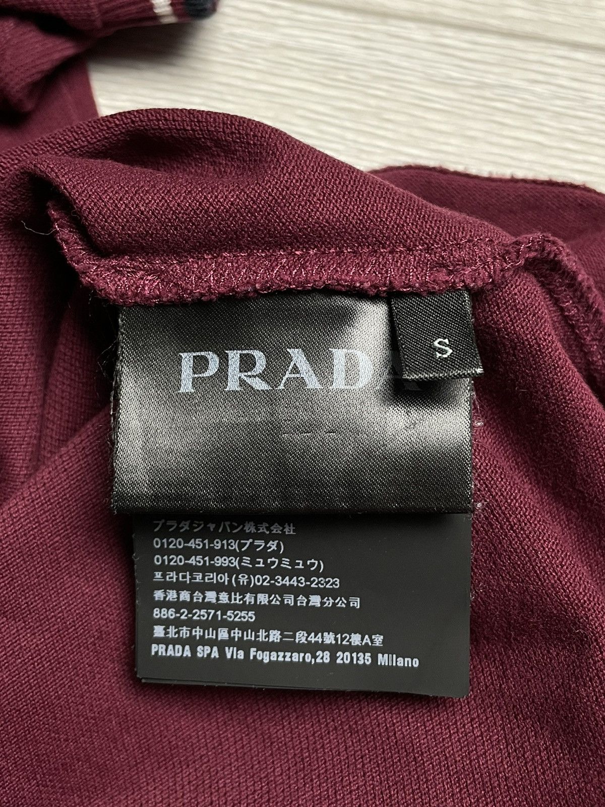Prada Prada Red Tab Burgundy Polo Shirt Size US S / EU 44-46 / 1 - 6 Thumbnail