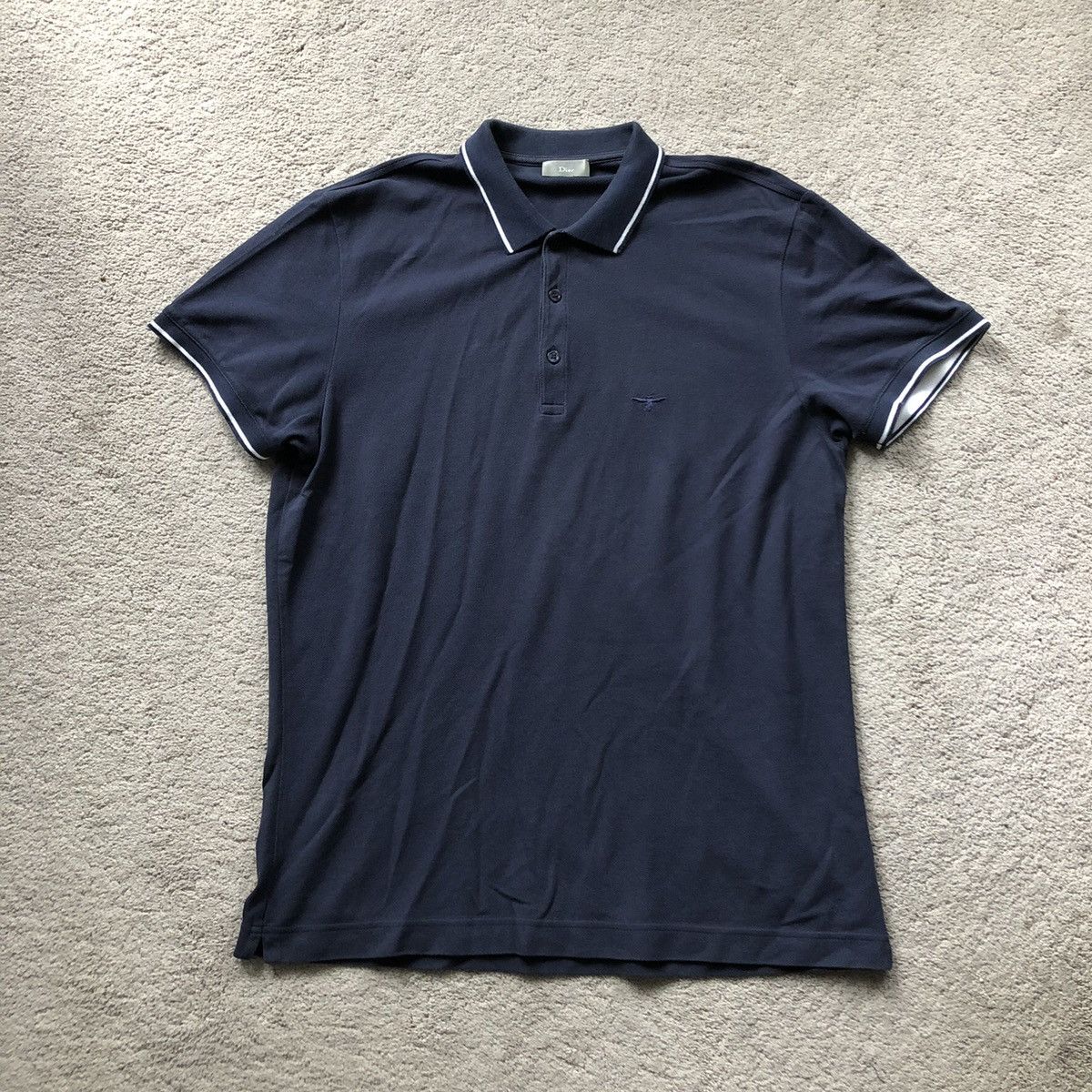 Dior sold mens embroidered bee blue shirt size 37 US S