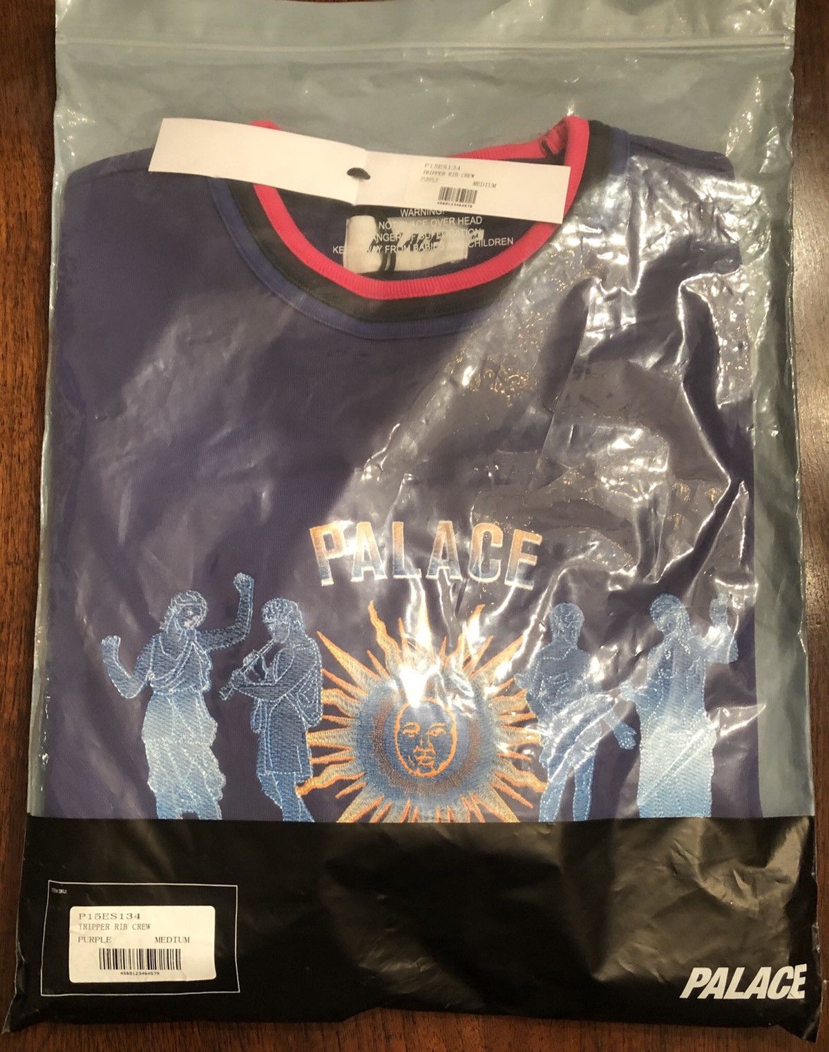 Palace PALACE - Embroidered Tripper Rib Crew in Purple SS19 Size US M / EU 48-50 / 2 - 2 Thumbnail