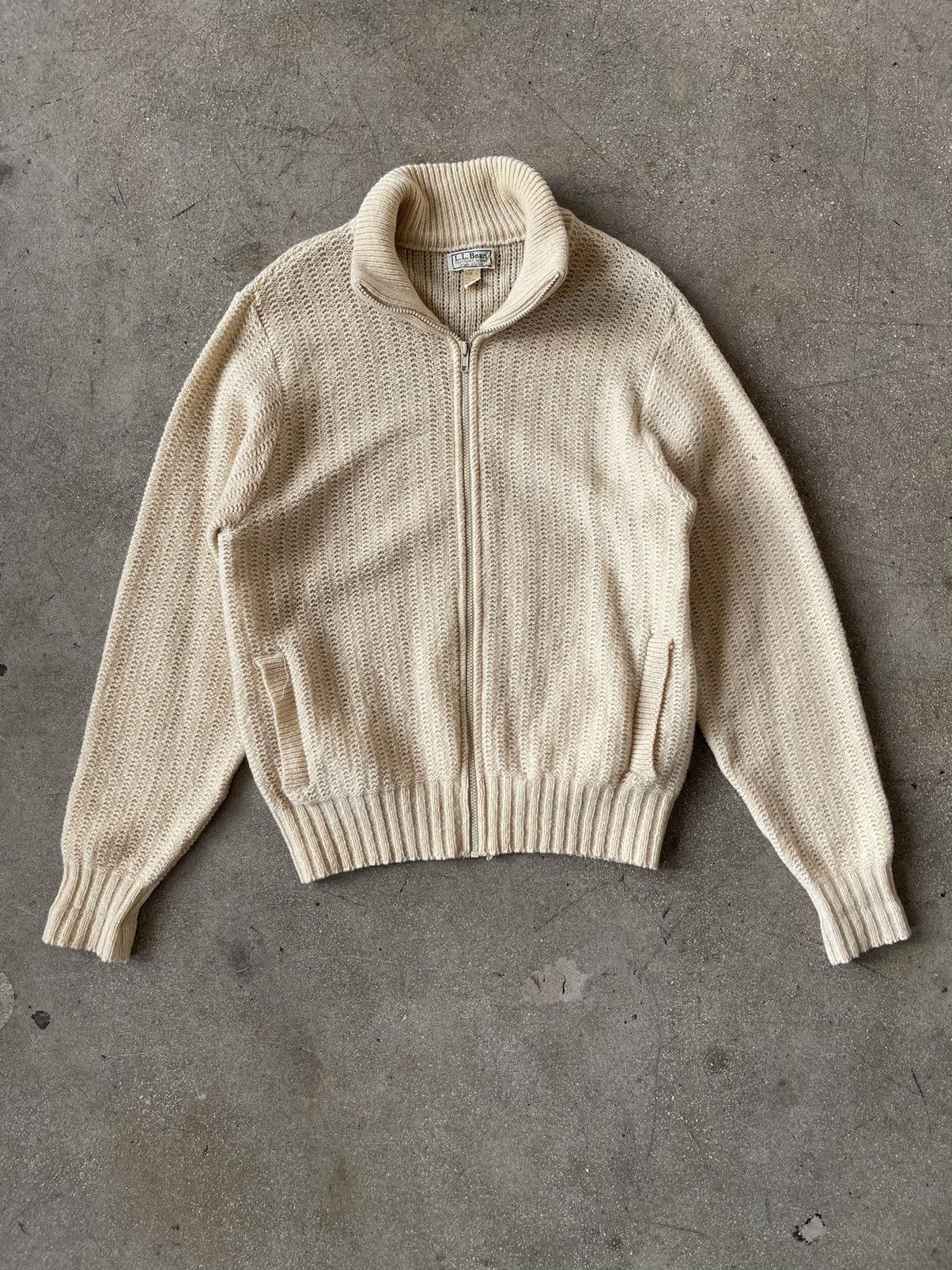 L.L. Bean Vintage LLBean wool knit zip up sweater Size US L / EU 52-54 / 3 - 1 Thumbnail