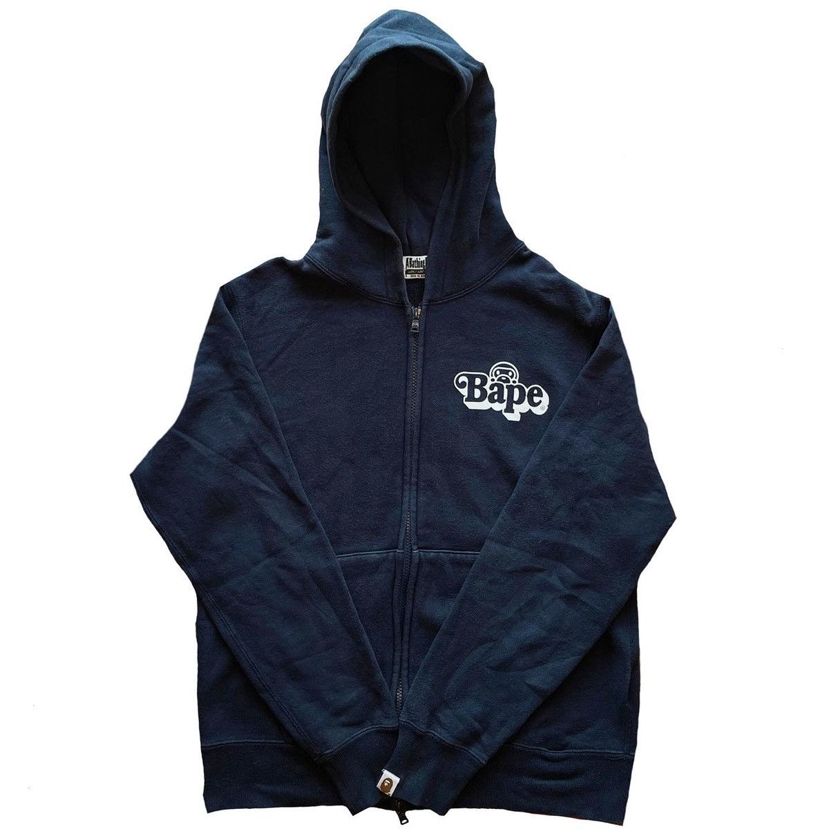 image of Bape Bathing Ape Zip Up Hoodie in Navy, Men's (Size Medium)