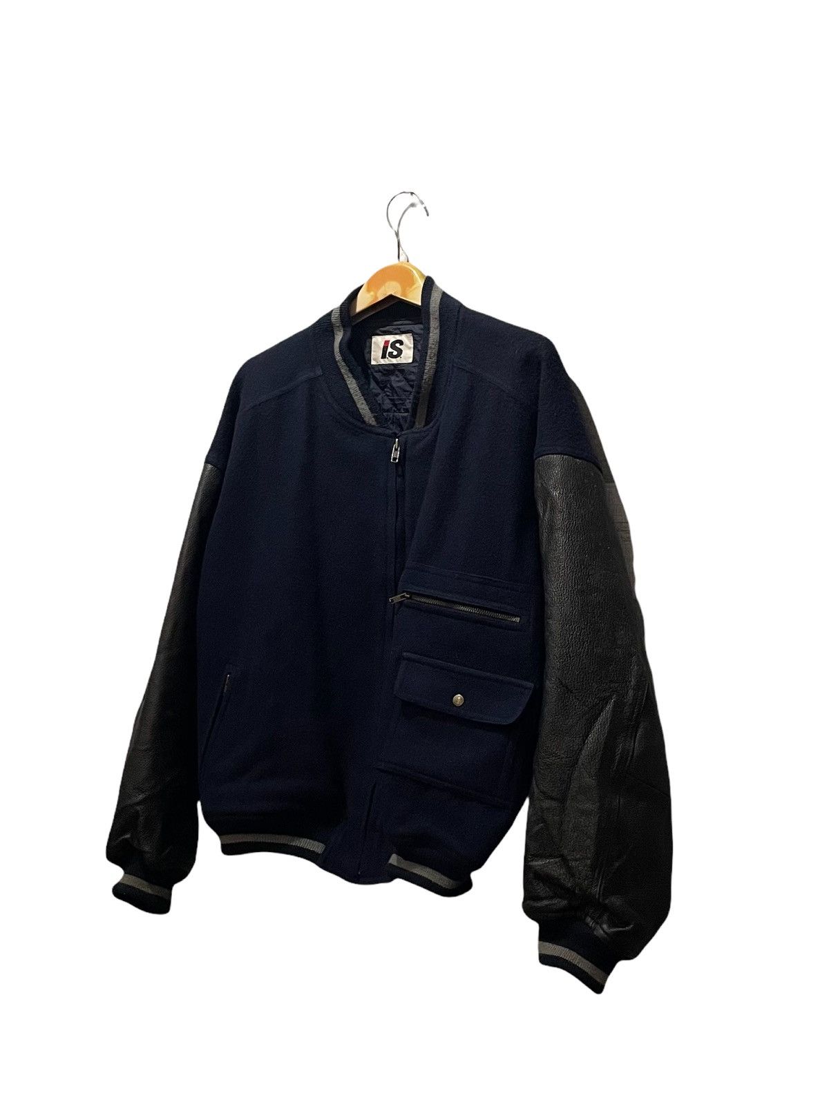Issey Miyake × Japanese Brand × Tsumori Chisato Tsumori Chisato I S Leather Sleeve Bomber Jacket Size US M / EU 48-50 / 2 - 7 Thumbnail