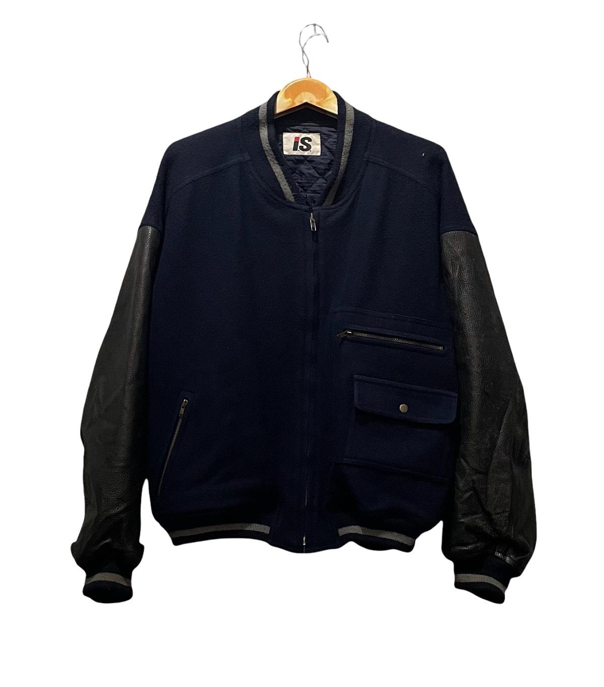 Issey Miyake × Japanese Brand × Tsumori Chisato Tsumori Chisato I S Leather Sleeve Bomber Jacket Size US M / EU 48-50 / 2 - 2 Thumbnail