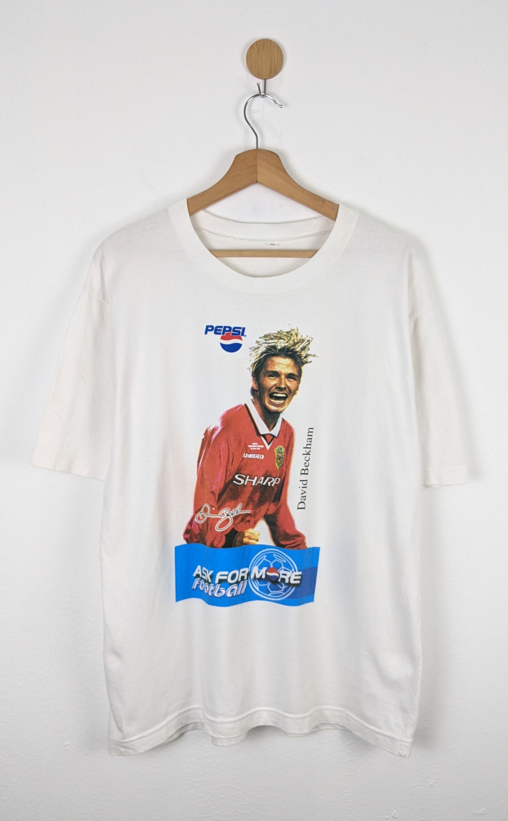 image of David Beckham Pepsi Promo Ads Shirt in White, Men's (Size XL)