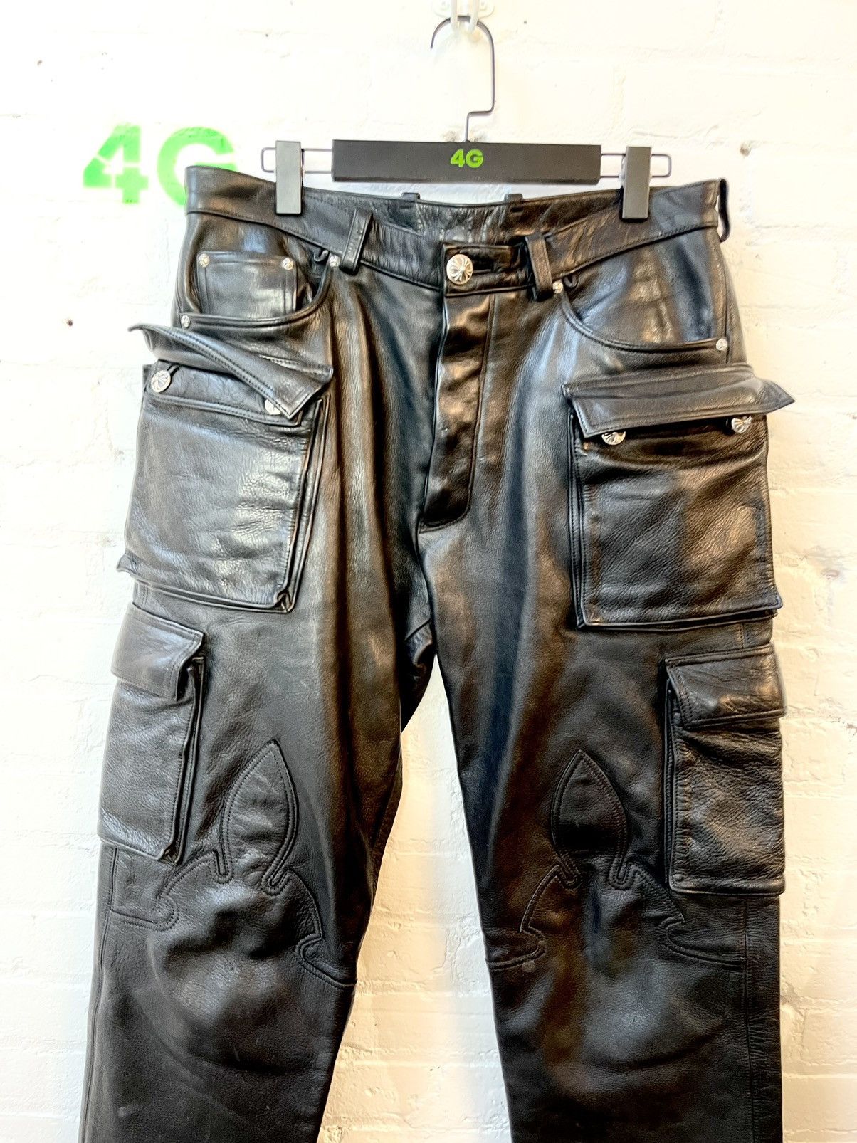 Chrome Hearts Chrome Hearts FULL LEATHER 9PKT Fatigue Cargo Pants Jeans Size US 34 / EU 50 - 2 Thumbnail