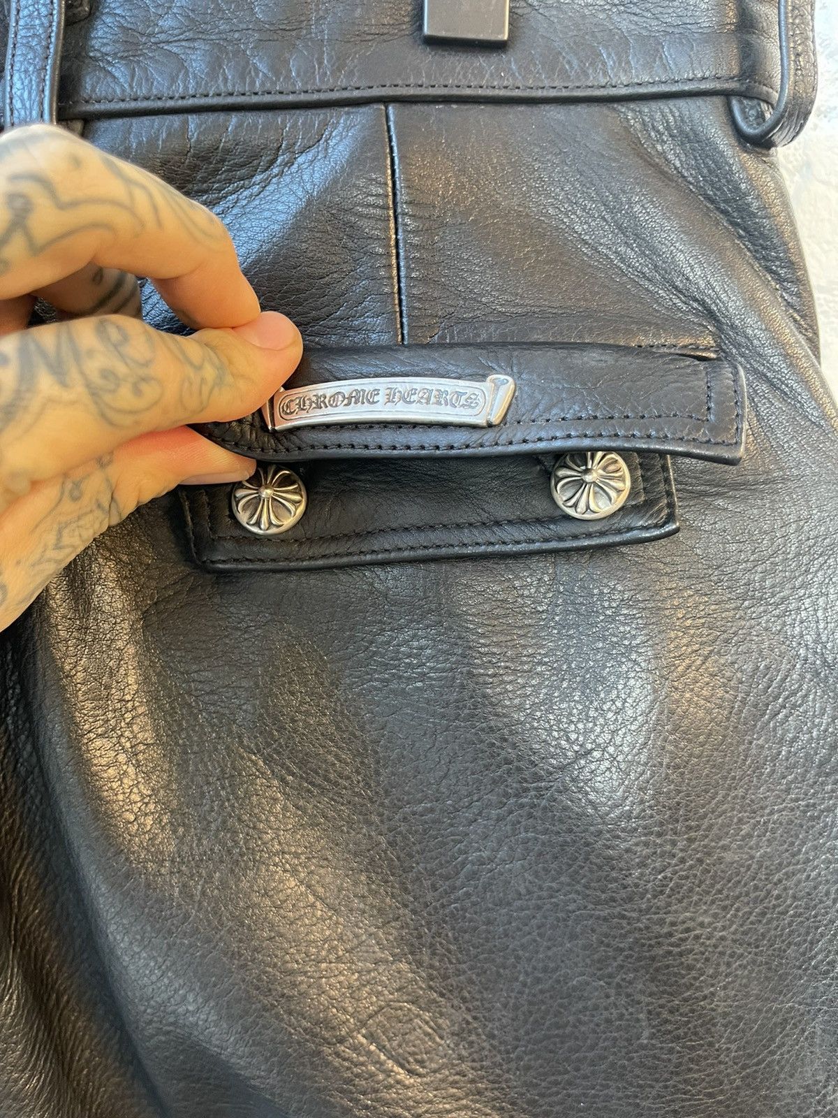 Chrome Hearts Chrome Hearts FULL LEATHER 9PKT Fatigue Cargo Pants Jeans Size US 34 / EU 50 - 13 Thumbnail