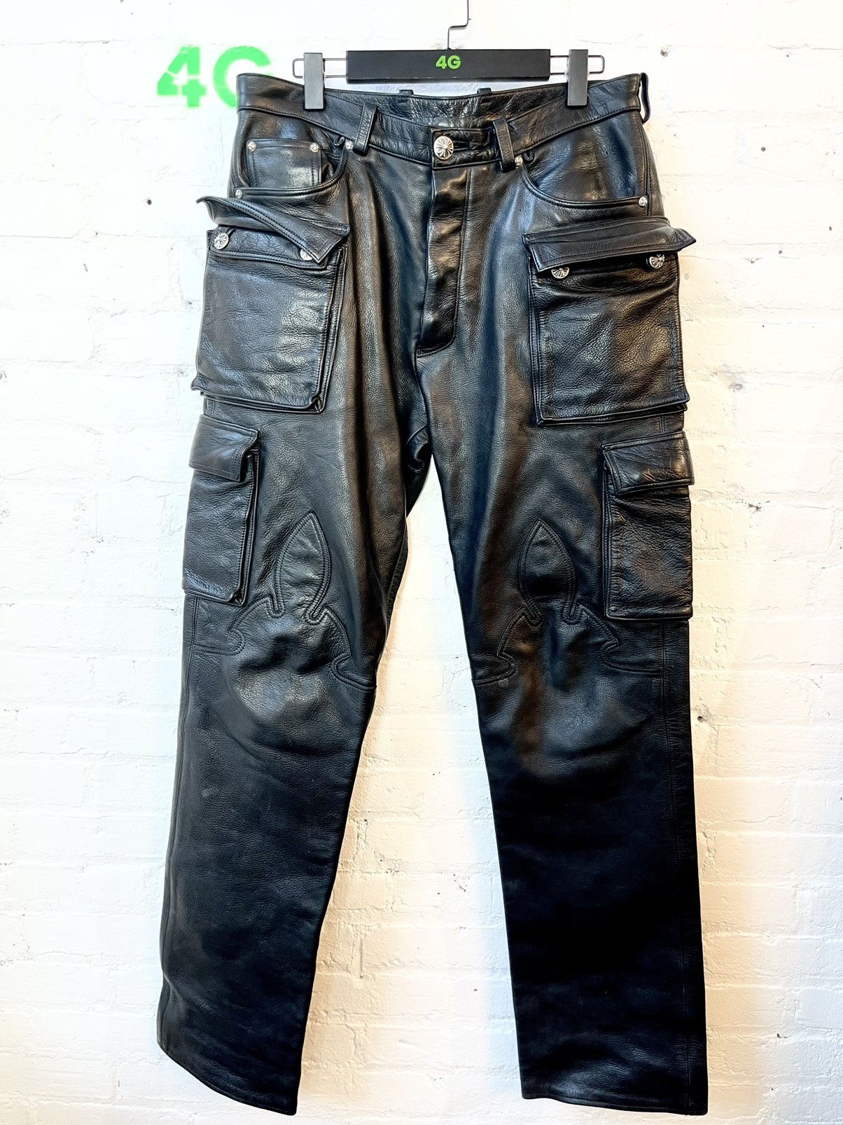 Chrome Hearts Chrome Hearts FULL LEATHER 9PKT Fatigue Cargo Pants 